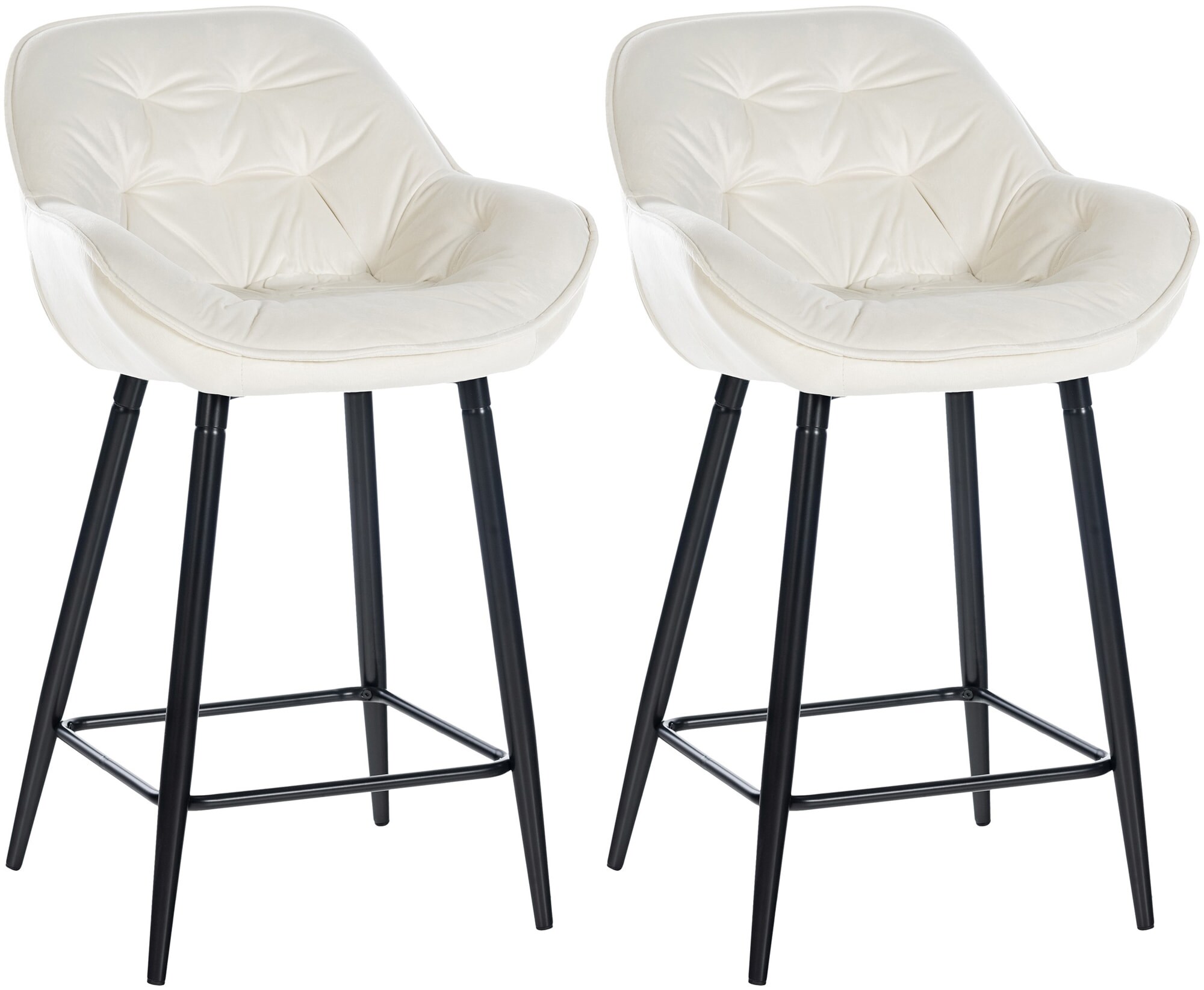 CLP 2er Set Barhocker Gibson Samt I Sitzh&ouml;he 76 cm I Tresenst&uuml;hle Mit Fu&szlig;st&uuml;tze - Bild 1
