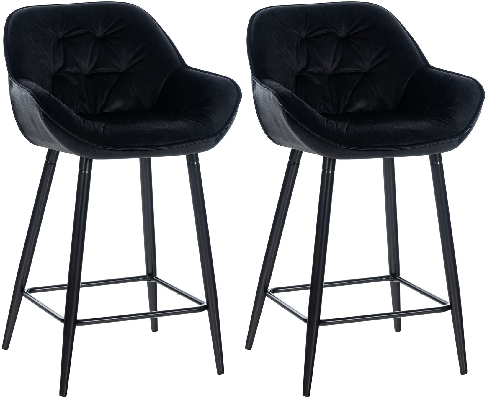 CLP 2er Set Barhocker Gibson 76 Samt Farbe: schwarz