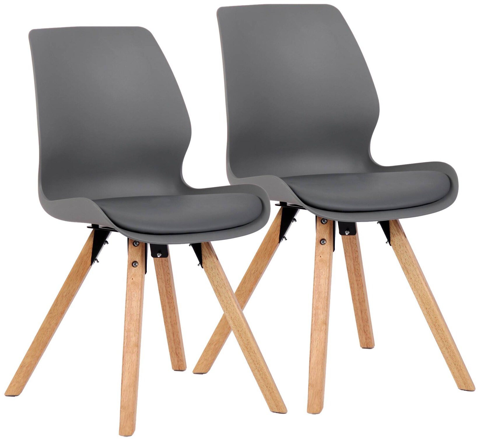 CLP Esszimmerstuhl 2er Set gepolstert Luna, moderner Polsterstuhl mit Rückenlehne, stabil bis 136 kg, Küchenstuhl für Esszimmer und Wohnzimmer