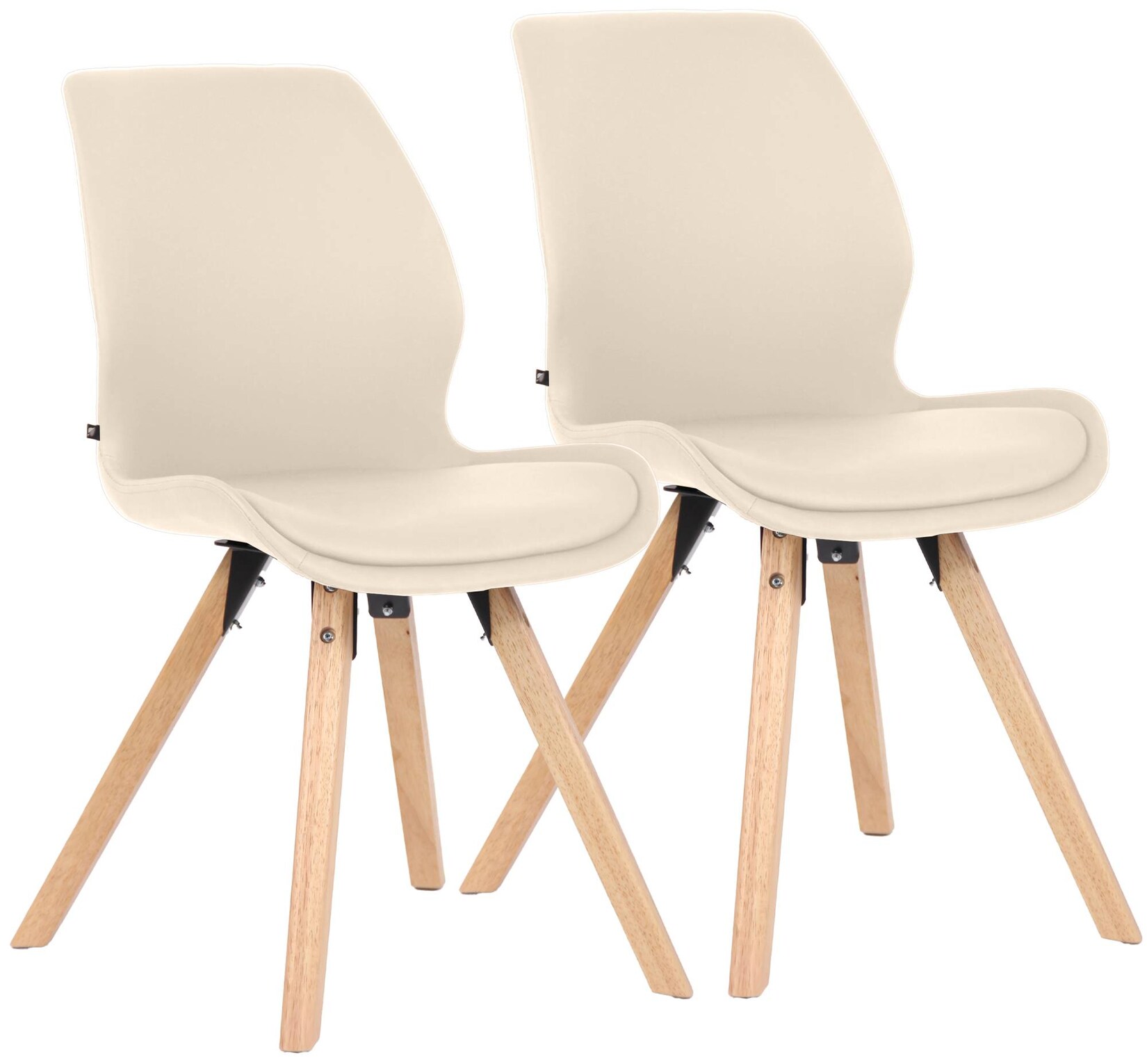 CLP Esszimmerstuhl 2er Set gepolstert Luna, moderner Polsterstuhl mit Rückenlehne, stabil bis 136 kg, Küchenstuhl für Esszimmer und Wohnzimmer
