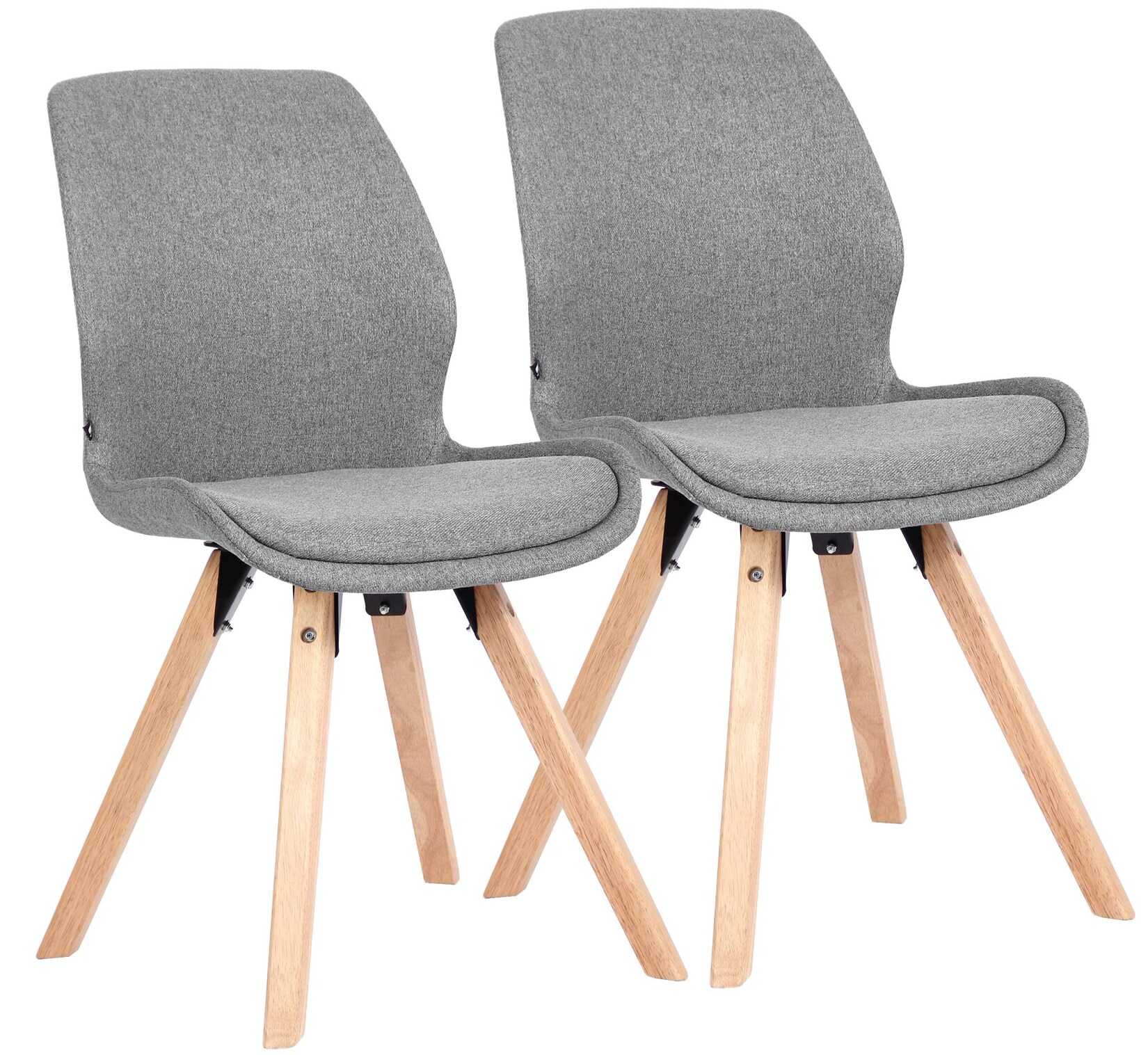 CLP Esszimmerstuhl 2er Set gepolstert Luna, moderner Polsterstuhl mit Rückenlehne, stabil bis 136 kg, Küchenstuhl für Esszimmer und Wohnzimmer