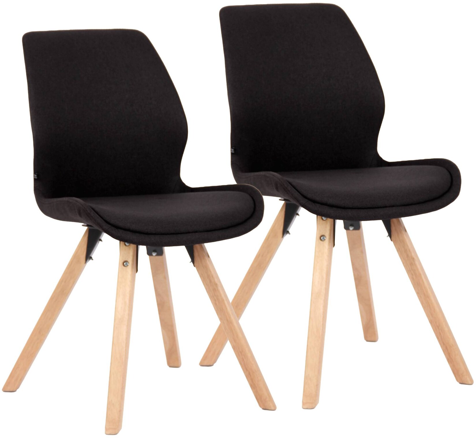 CLP Esszimmerstuhl 2er Set gepolstert Luna, moderner Polsterstuhl mit Rückenlehne, stabil bis 136 kg, Küchenstuhl für Esszimmer und Wohnzimmer