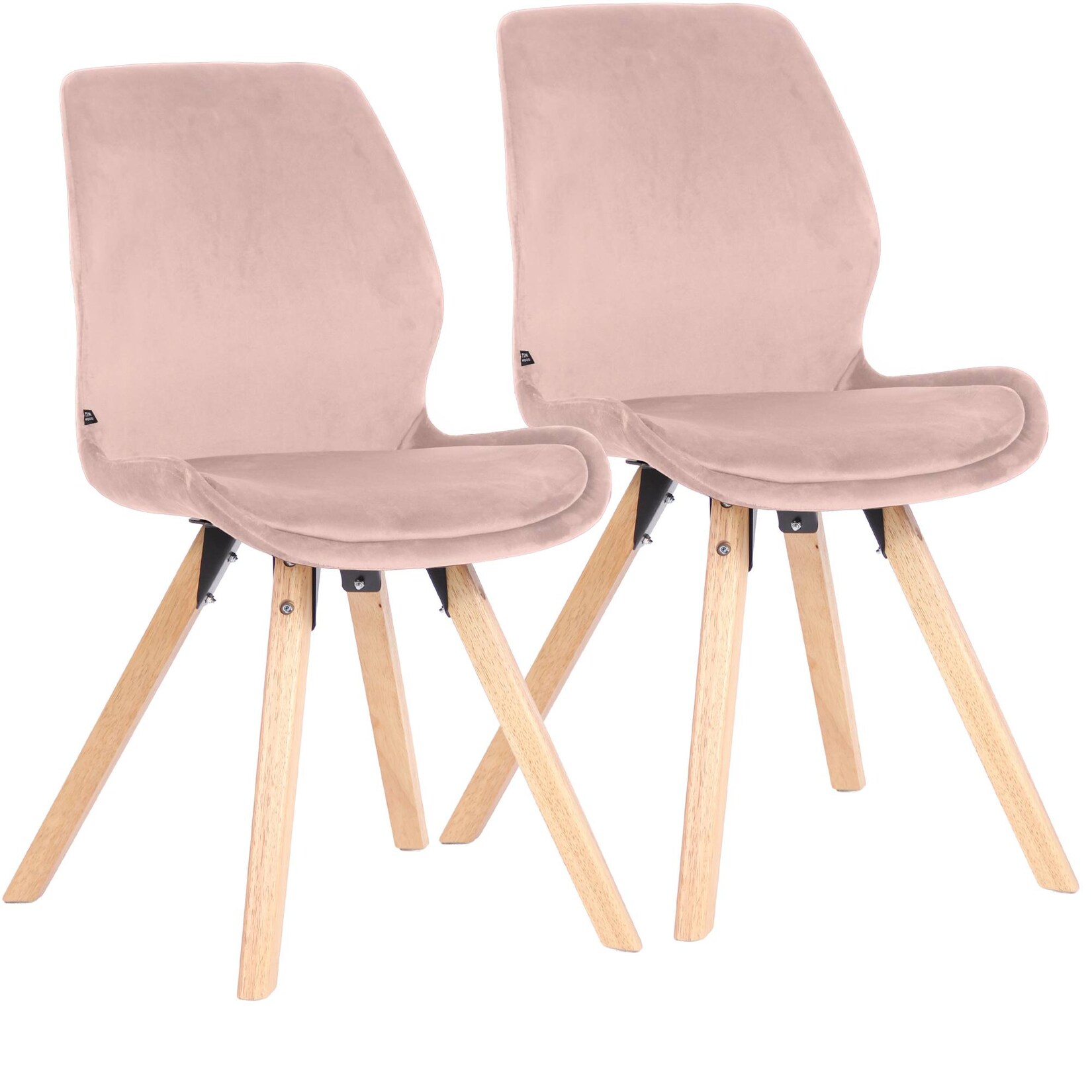 CLP Esszimmerstuhl 2er Set gepolstert Luna, moderner Polsterstuhl mit Rückenlehne, stabil bis 136 kg, Küchenstuhl für Esszimmer und Wohnzimmer