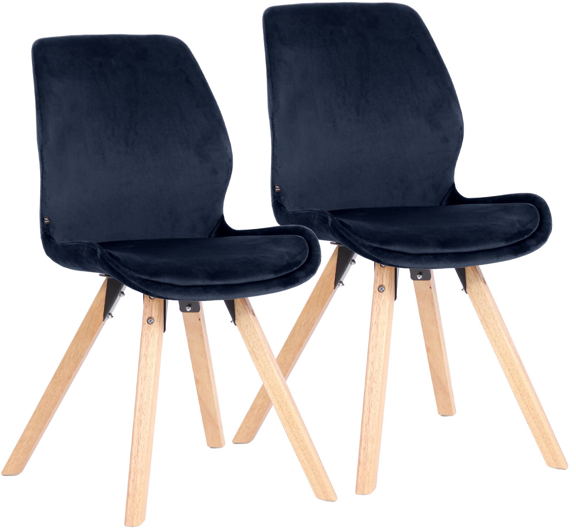 CLP Esszimmerstuhl 2er Set gepolstert Luna, moderner Polsterstuhl mit R&uuml;ckenlehne, stabil bis 136 kg, K&uuml;chenstuhl f&uuml;r Esszimmer und Wohnzimmer - Bild 1