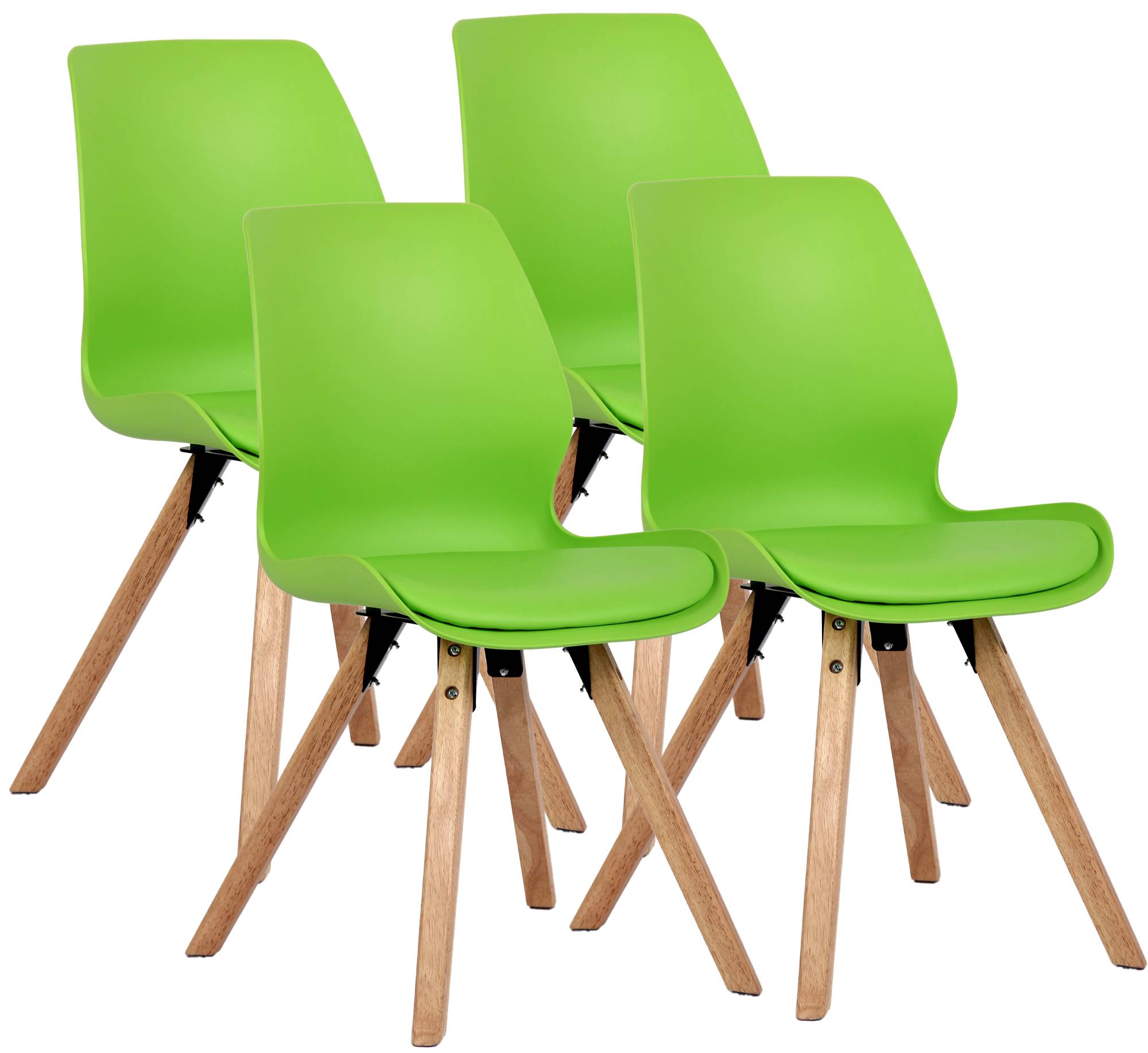 CLP Esszimmerstuhl 4er Set gepolstert Luna, moderner Polsterstuhl mit R&uuml;ckenlehne, stabil bis 136 kg, K&uuml;chenstuhl f&uuml;r Esszimmer und Wohnzimmer - Bild 1