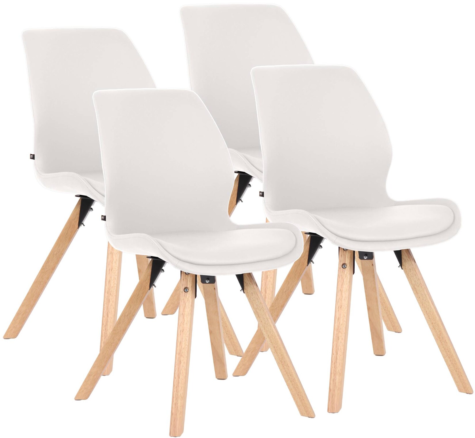 CLP Esszimmerstuhl 4er Set gepolstert Luna, moderner Polsterstuhl mit Rückenlehne, stabil bis 136 kg, Küchenstuhl für Esszimmer und Wohnzimmer