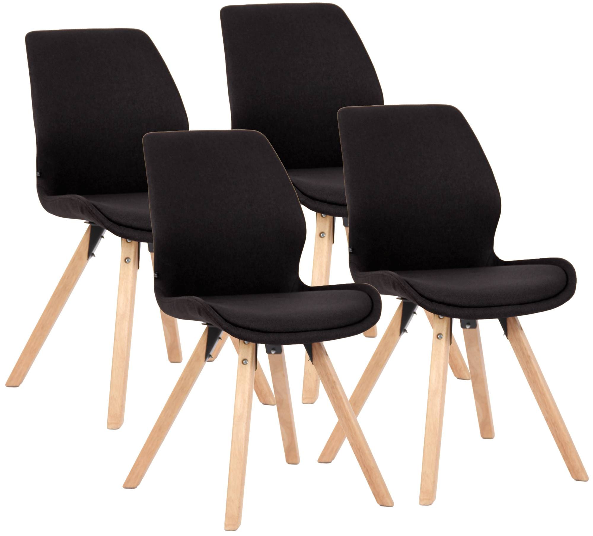 CLP Esszimmerstuhl 4er Set gepolstert Luna, moderner Polsterstuhl mit R&uuml;ckenlehne, stabil bis 136 kg, K&uuml;chenstuhl f&uuml;r Esszimmer und Wohnzimmer - Bild 1