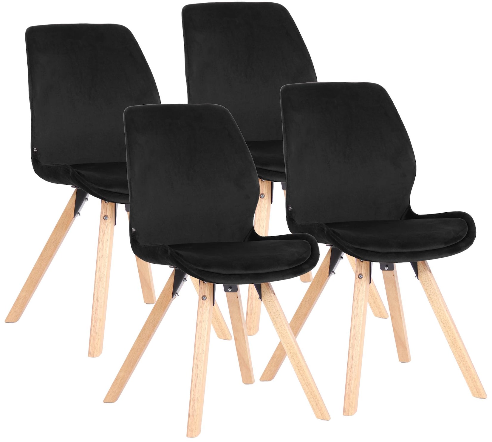 CLP Esszimmerstuhl 4er Set gepolstert Luna, moderner Polsterstuhl mit Rückenlehne, stabil bis 136 kg, Küchenstuhl für Esszimmer und Wohnzimmer