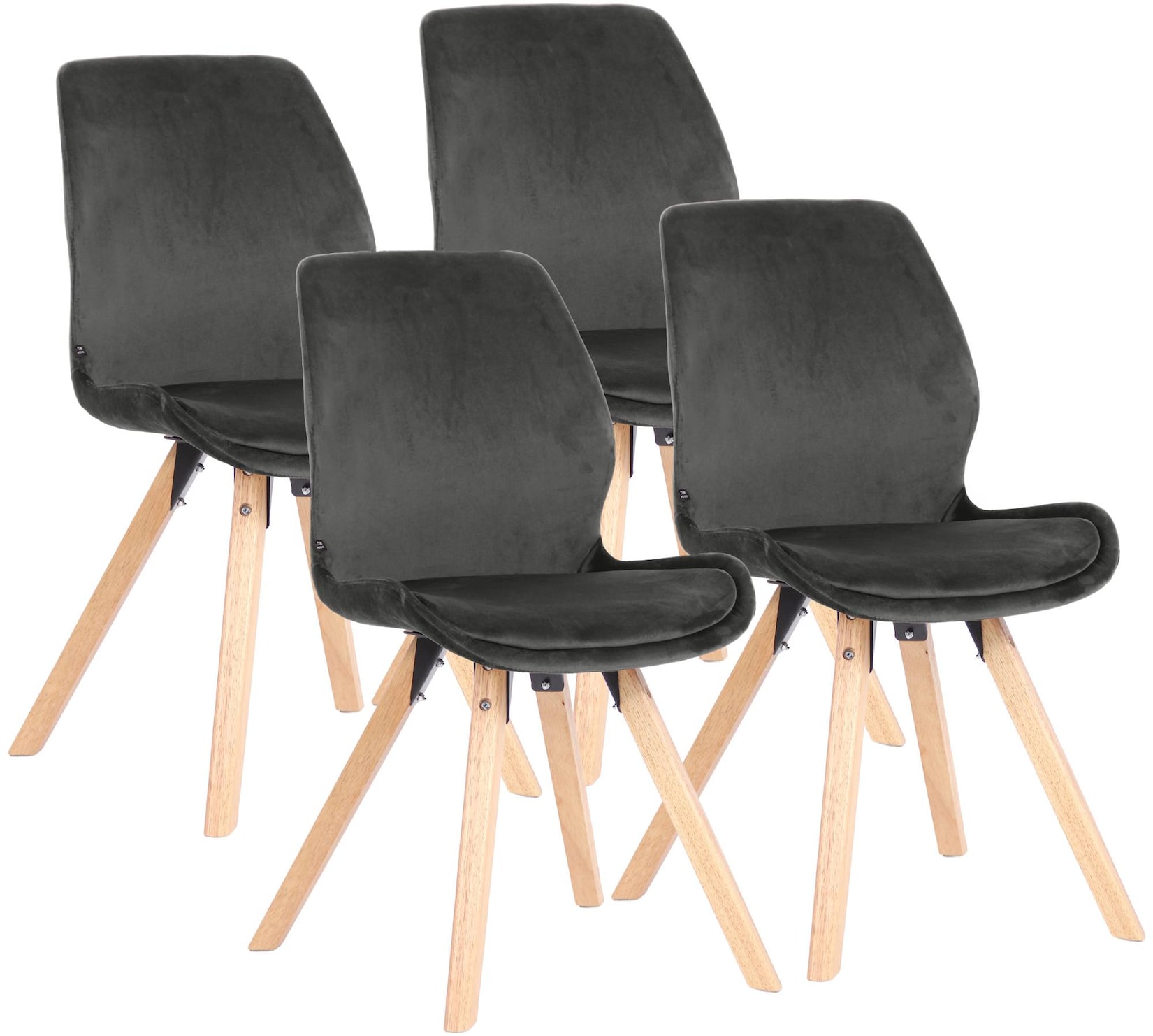 CLP Esszimmerstuhl 4er Set gepolstert Luna, moderner Polsterstuhl mit Rückenlehne, stabil bis 136 kg, Küchenstuhl für Esszimmer und Wohnzimmer