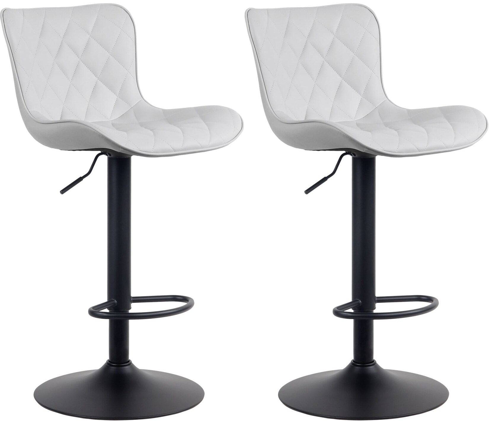CLP 2er Set Barhocker Emma - Höhenverstellbare Barstühle - 360° Drehstühle Mit Rückenlehne Für Küche Und Bistro
