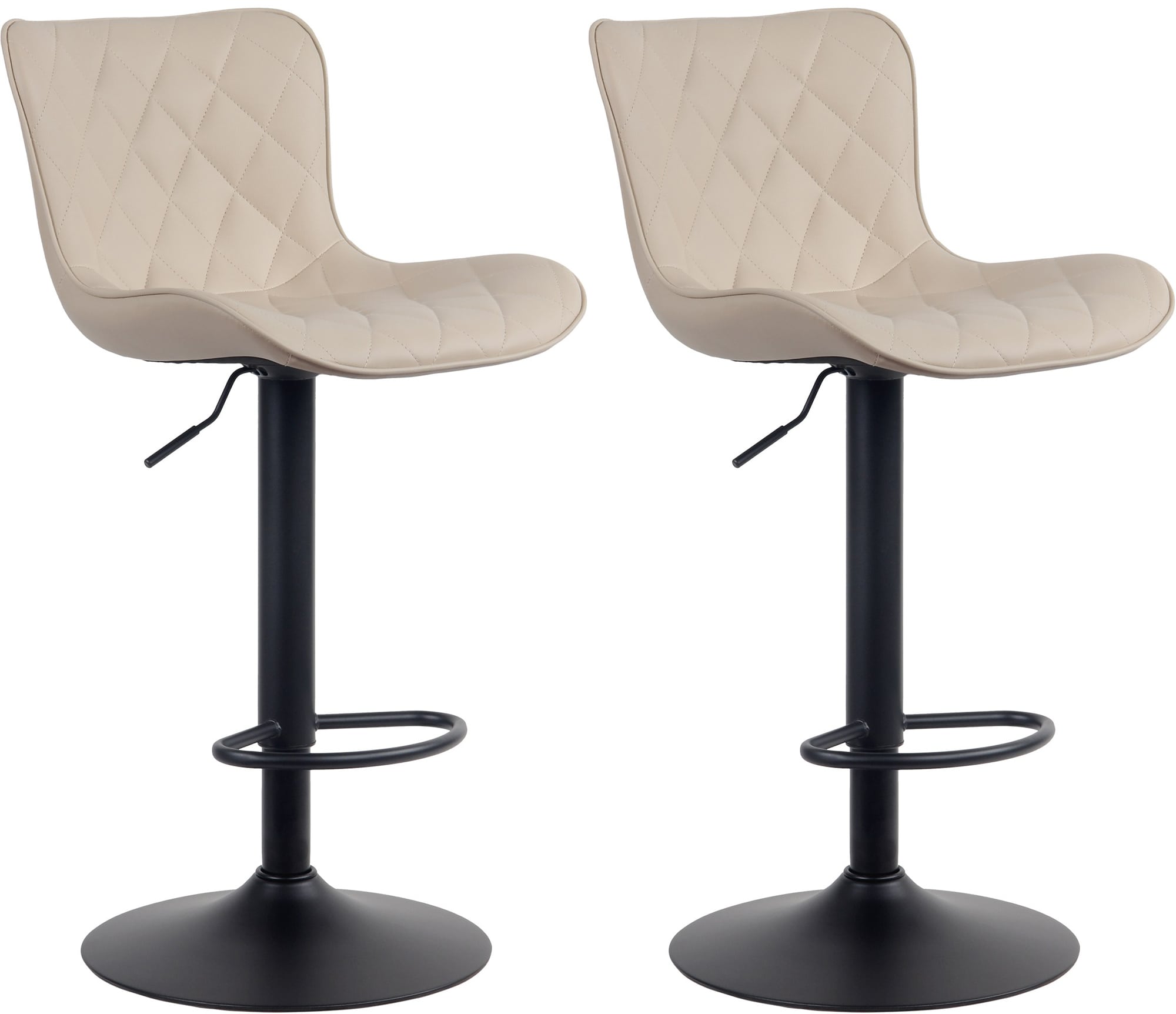 CLP 2er Set Barhocker Emma - H&ouml;henverstellbare Barst&uuml;hle - 360&deg; Drehst&uuml;hle Mit R&uuml;ckenlehne F&uuml;r K&uuml;che Und Bistro - Bild 1