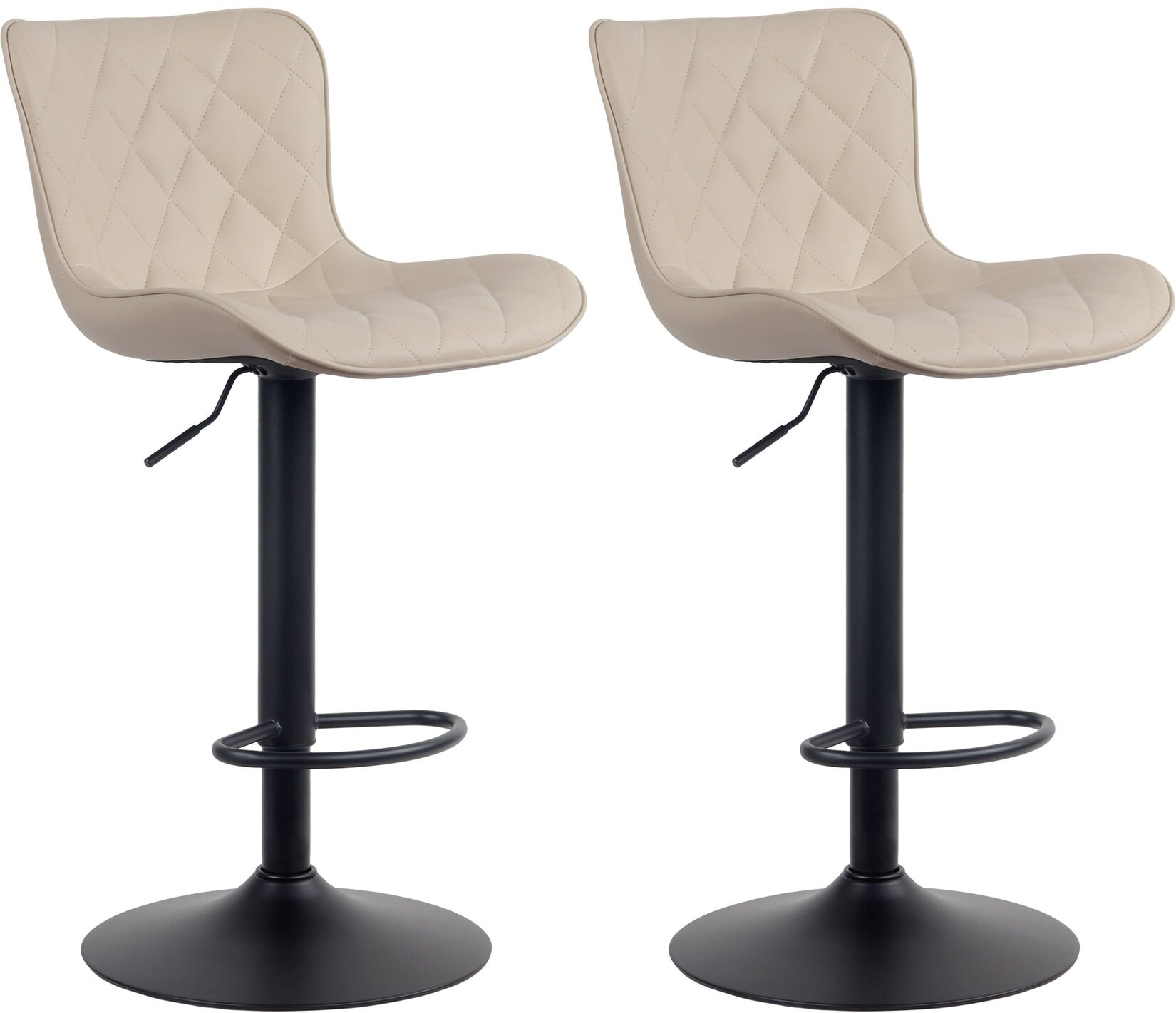 CLP 2er Set Barhocker Emma – Höhenverstellbare Barstühle – 360° Drehstühle Mit Rückenlehne Für Küche Und Bistro | 04251756491949