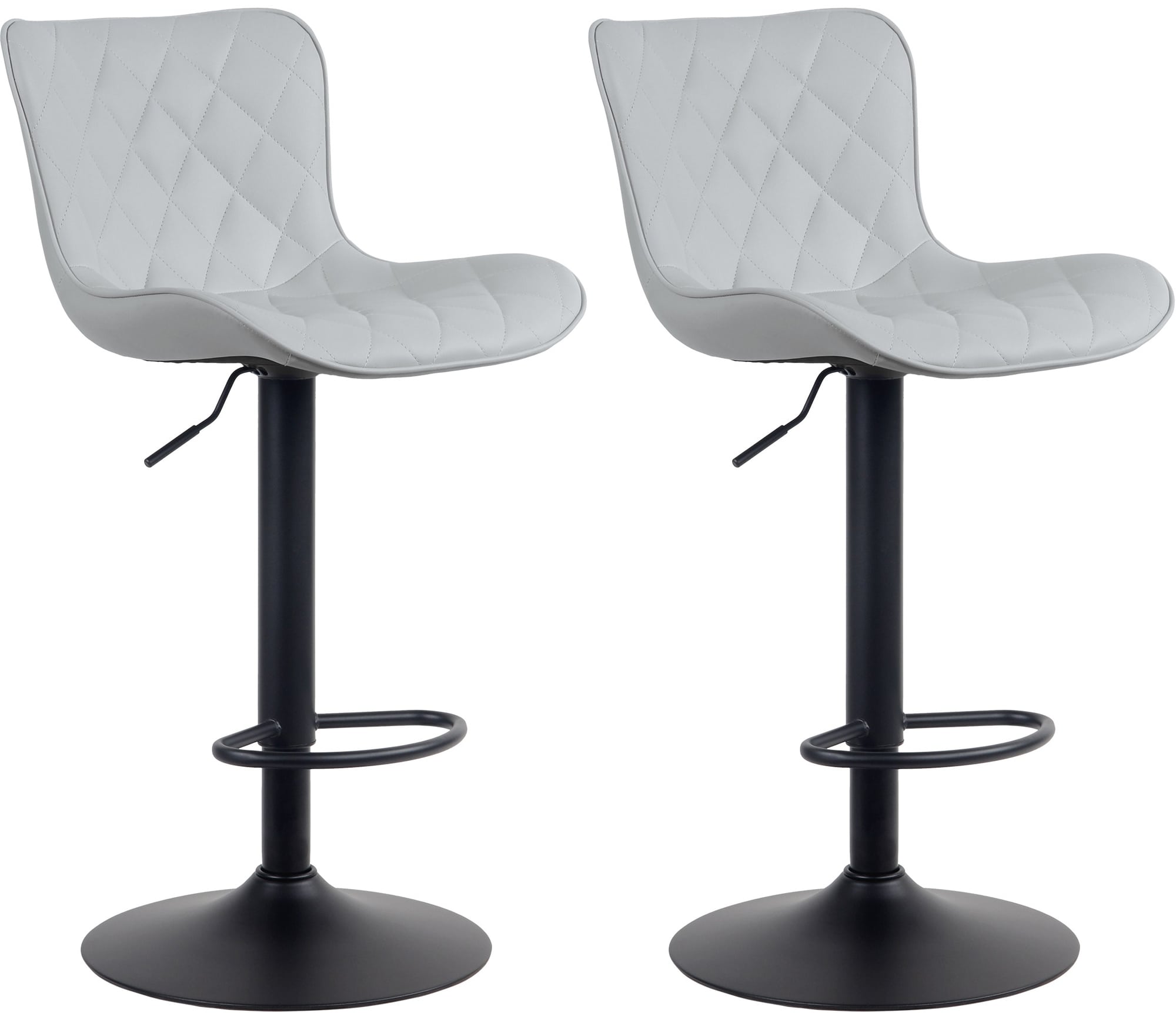 CLP 2er Set Barhocker Emma - H&ouml;henverstellbare Barst&uuml;hle - 360&deg; Drehst&uuml;hle Mit R&uuml;ckenlehne F&uuml;r K&uuml;che Und Bistro - Bild 1