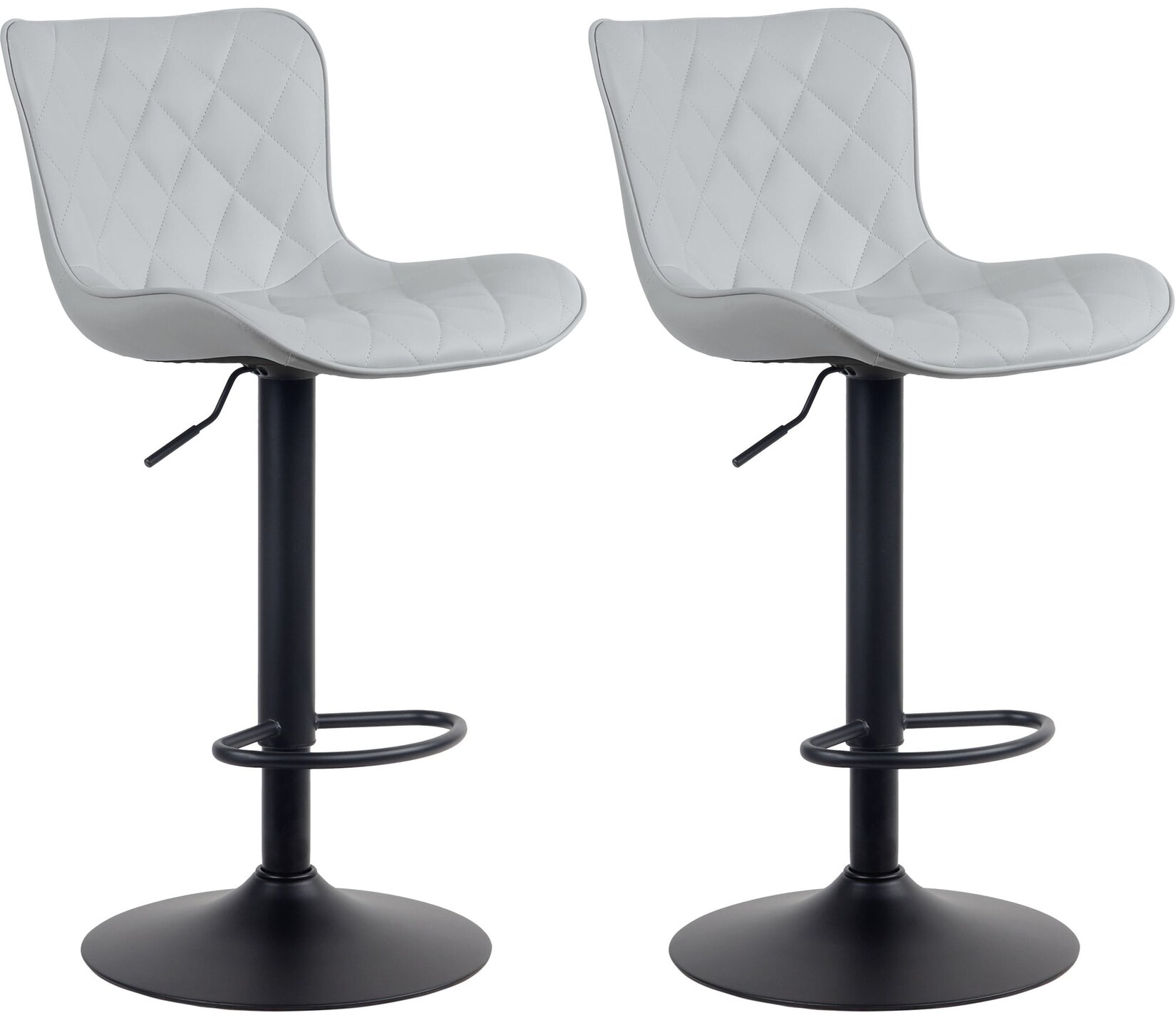 CLP 2er Set Barhocker Emma - Höhenverstellbare Barstühle - 360° Drehstühle Mit Rückenlehne Für Küche Und Bistro