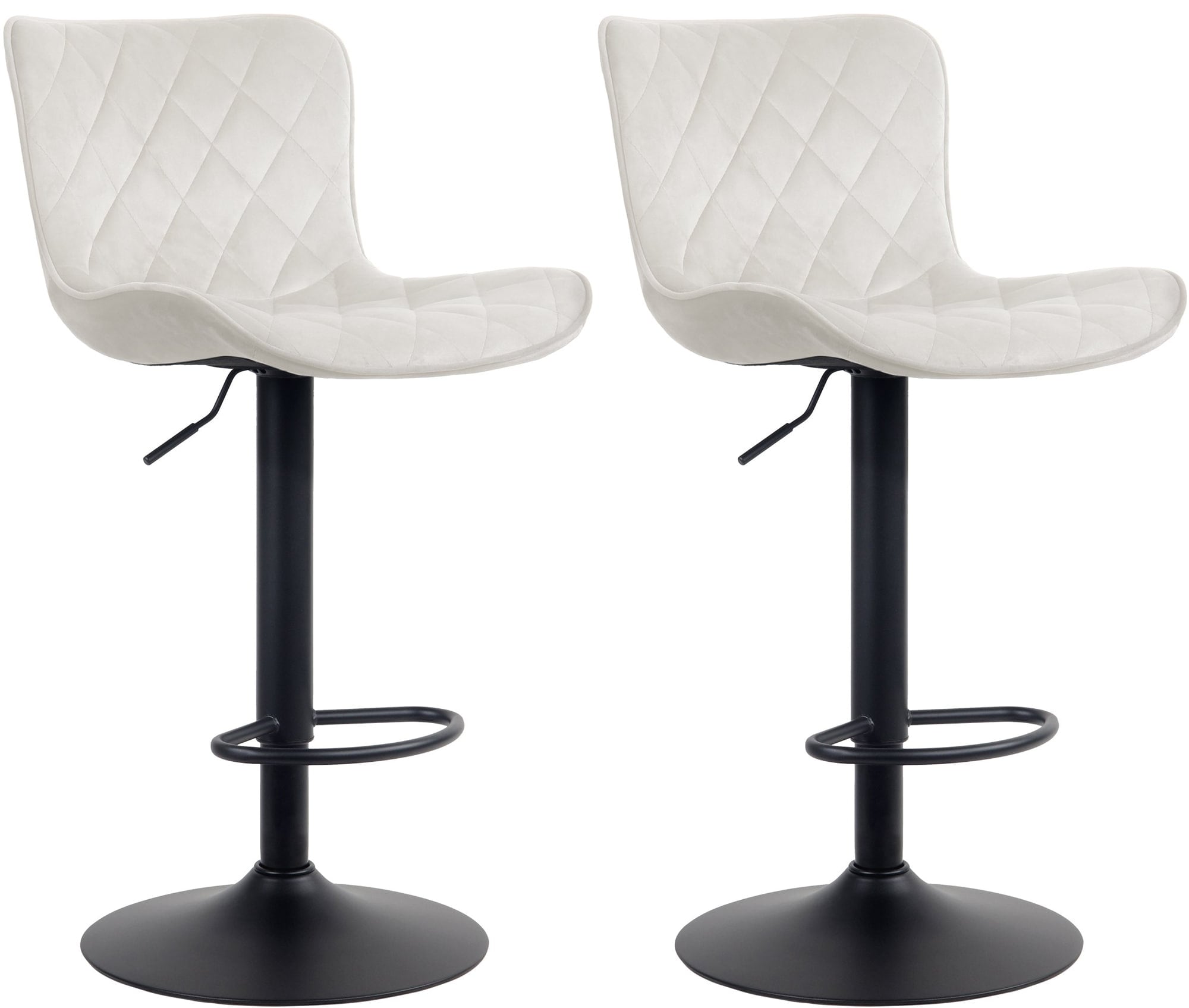 CLP 2er Set Barhocker Emma - H&ouml;henverstellbare Barst&uuml;hle - 360&deg; Drehst&uuml;hle Mit R&uuml;ckenlehne F&uuml;r K&uuml;che Und Bistro - Bild 1