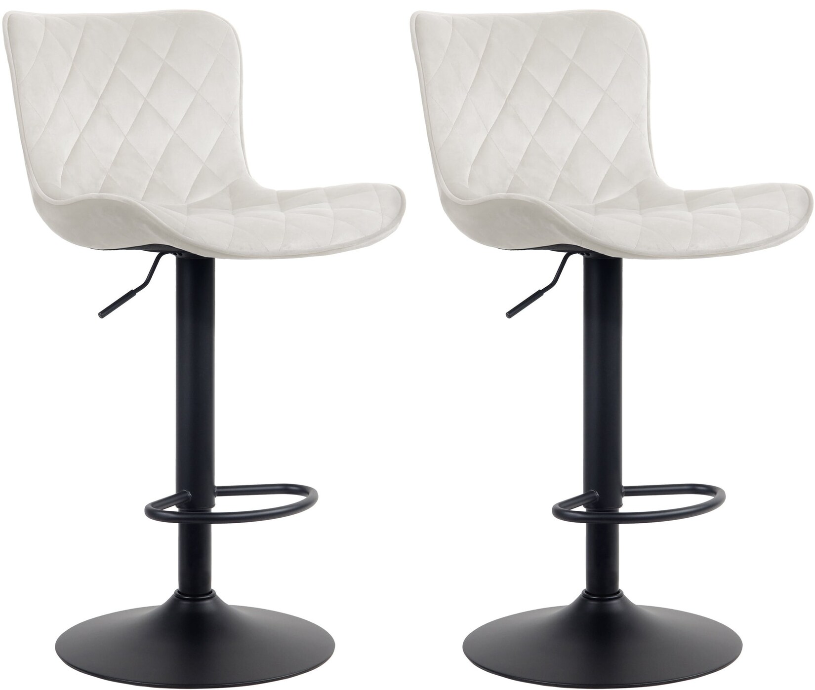CLP 2er Set Barhocker Emma - Höhenverstellbare Barstühle - 360° Drehstühle Mit Rückenlehne Für Küche Und Bistro