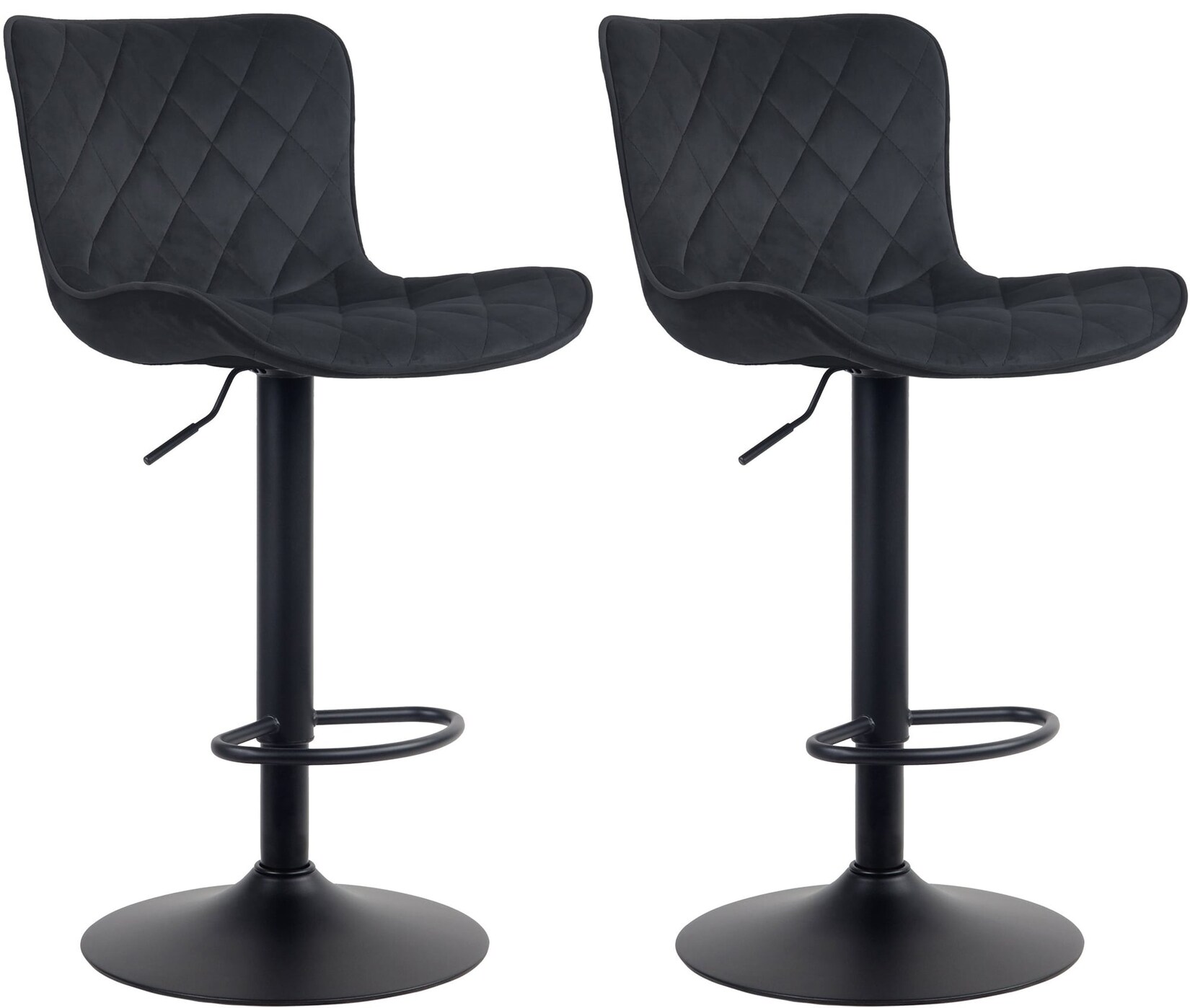 CLP 2er Set Barhocker Emma - Höhenverstellbare Barstühle - 360° Drehstühle Mit Rückenlehne Für Küche Und Bistro