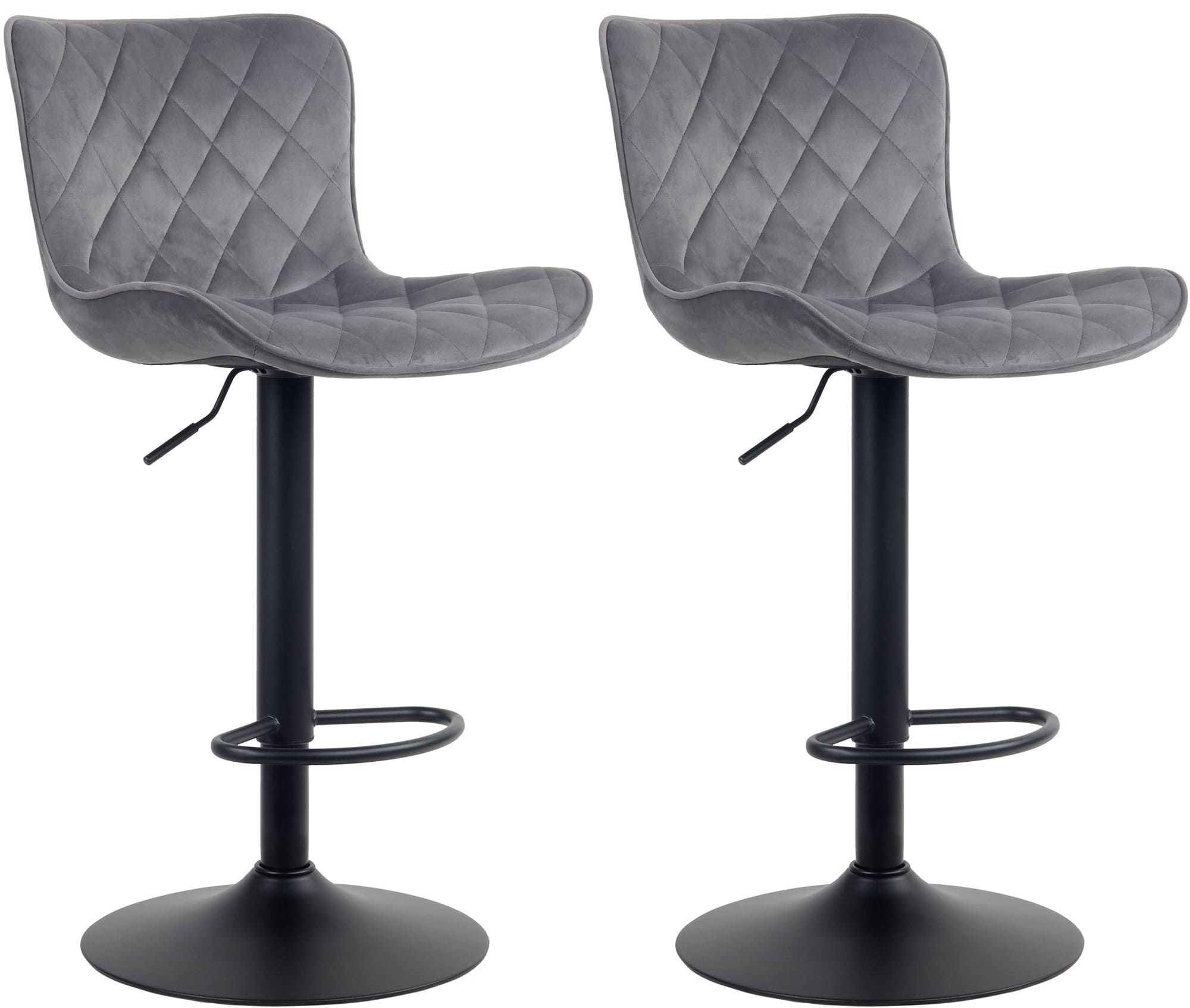 CLP 2er Set Barhocker Emma - H&ouml;henverstellbare Barst&uuml;hle - 360&deg; Drehst&uuml;hle Mit R&uuml;ckenlehne F&uuml;r K&uuml;che Und Bistro - Bild 1