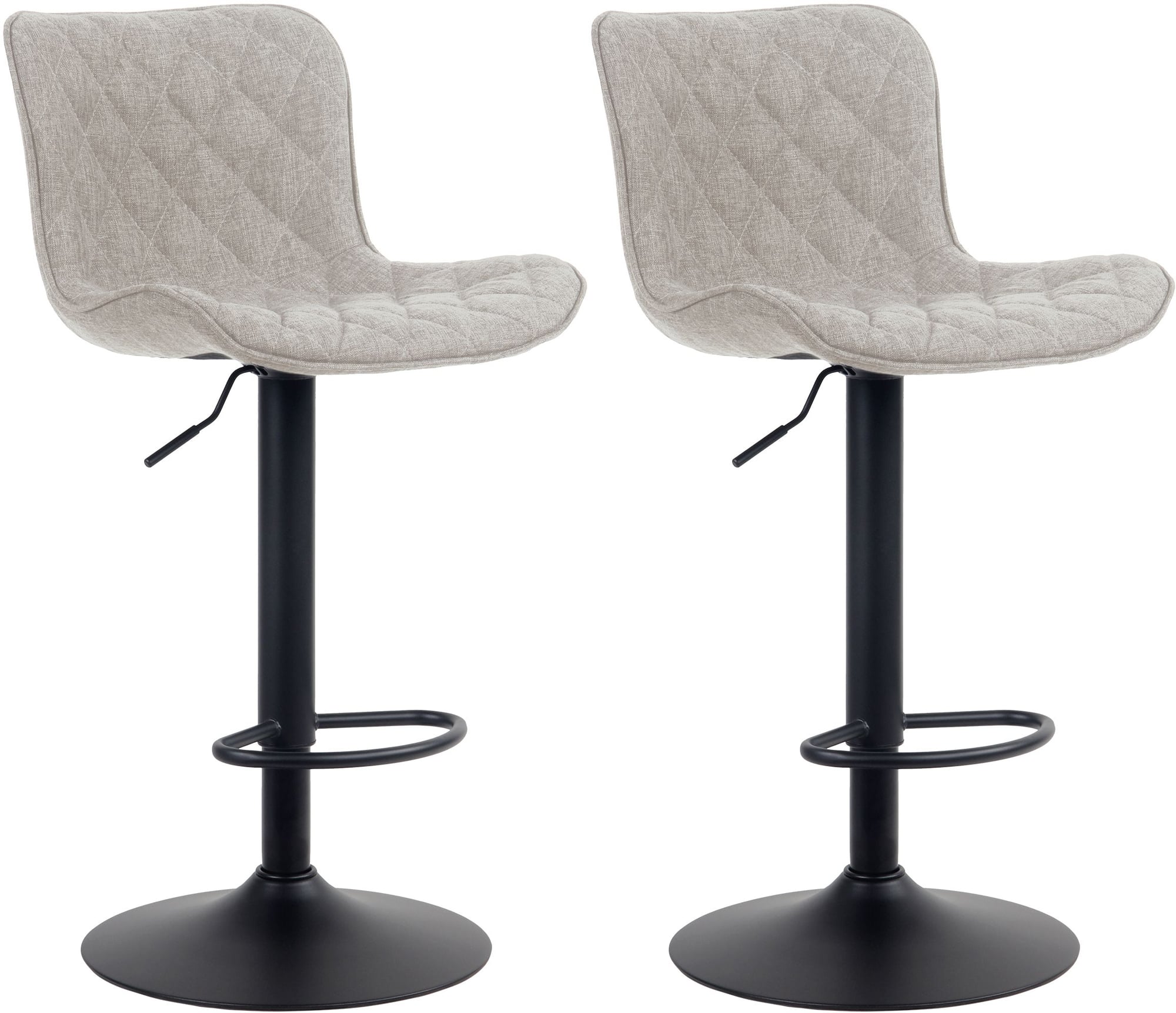 CLP 2er Set Barhocker Emma - H&ouml;henverstellbare Barst&uuml;hle - 360&deg; Drehst&uuml;hle Mit R&uuml;ckenlehne F&uuml;r K&uuml;che Und Bistro - Bild 1