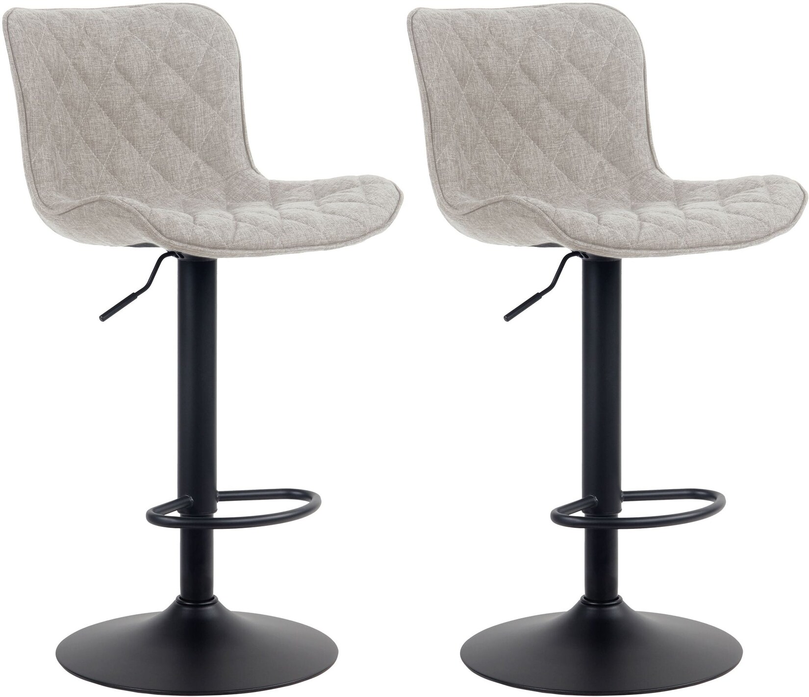 CLP 2er Set Barhocker Emma - Höhenverstellbare Barstühle - 360° Drehstühle Mit Rückenlehne Für Küche Und Bistro