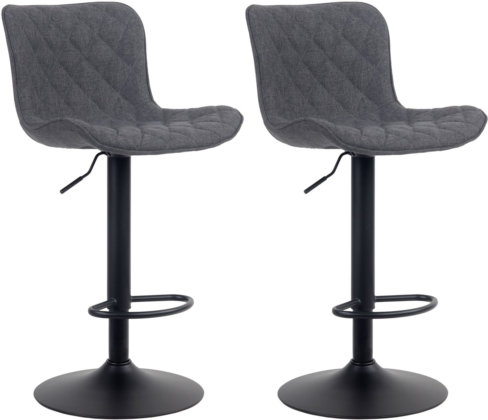 CLP 2er Set Barhocker Emma – Höhenverstellbare Barstühle – 360° Drehstühle Mit Rückenlehne Für Küche Und Bistro | 04251756492014