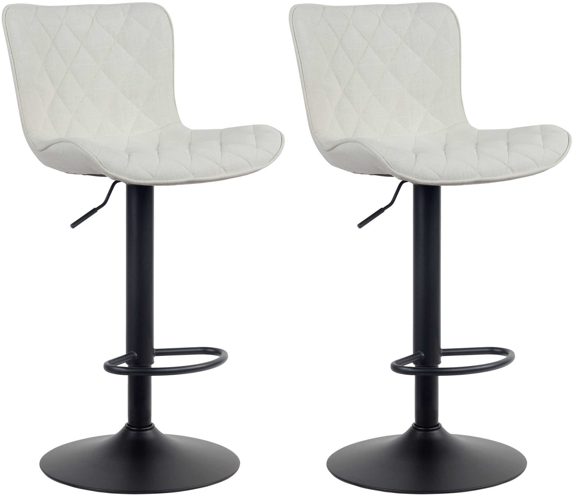 CLP 2er Set Barhocker Emma - H&ouml;henverstellbare Barst&uuml;hle - 360&deg; Drehst&uuml;hle Mit R&uuml;ckenlehne F&uuml;r K&uuml;che Und Bistro - Bild 1