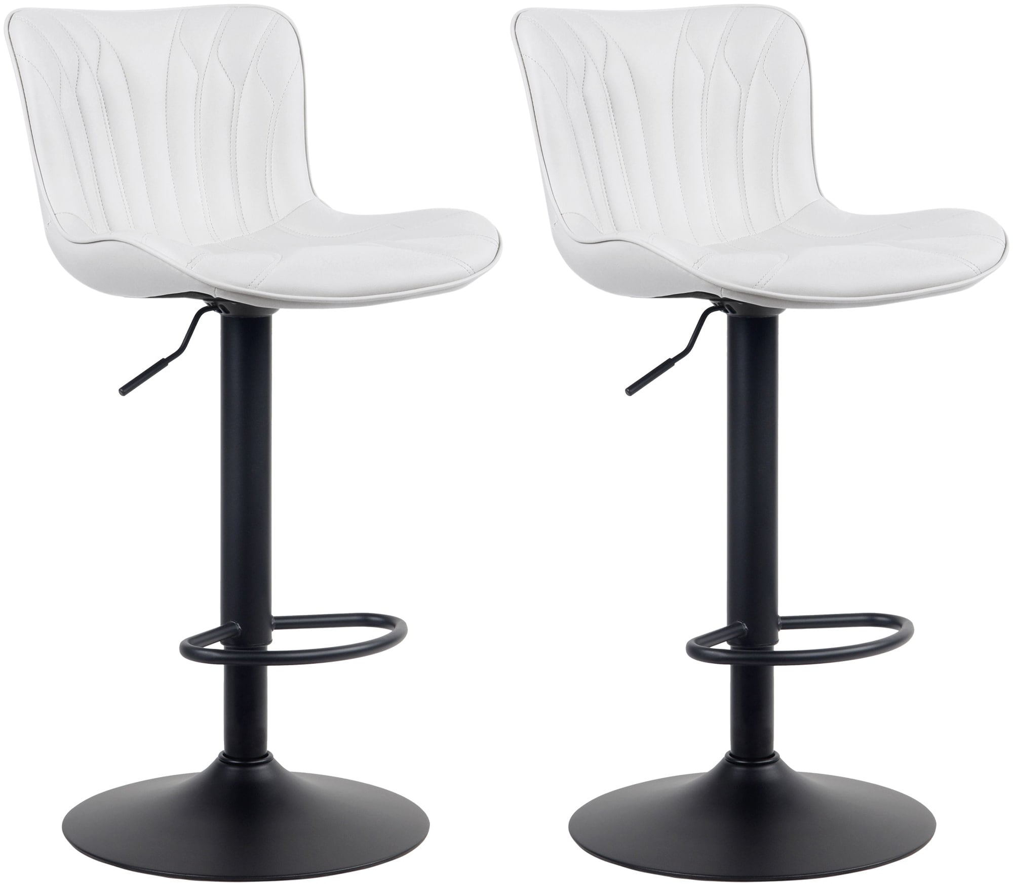 CLP 2er Set Barhocker Linus - H&ouml;henverstellbare Barst&uuml;hle - 360&deg; Drehst&uuml;hle Mit R&uuml;ckenlehne F&uuml;r K&uuml;che Und Bistro - Bild 1