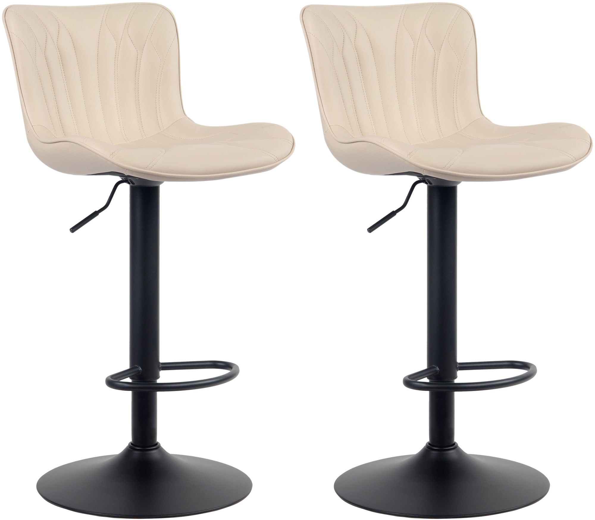 CLP 2er Set Barhocker Linus - H&ouml;henverstellbare Barst&uuml;hle - 360&deg; Drehst&uuml;hle Mit R&uuml;ckenlehne F&uuml;r K&uuml;che Und Bistro - Bild 1