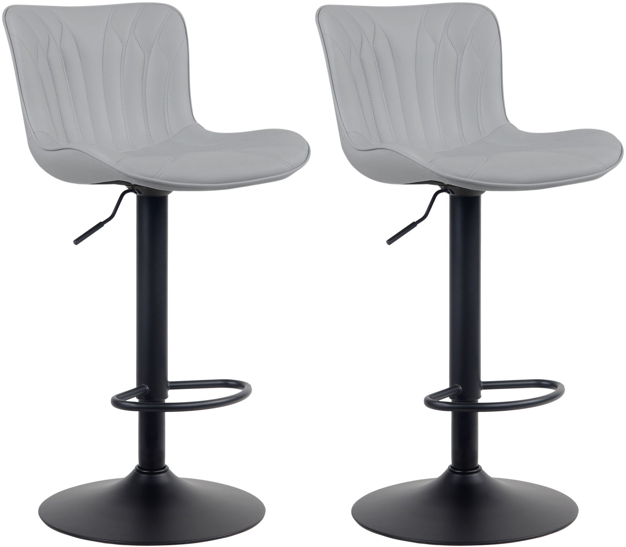CLP 2er Set Barhocker Linus - H&ouml;henverstellbare Barst&uuml;hle - 360&deg; Drehst&uuml;hle Mit R&uuml;ckenlehne F&uuml;r K&uuml;che Und Bistro - Bild 1