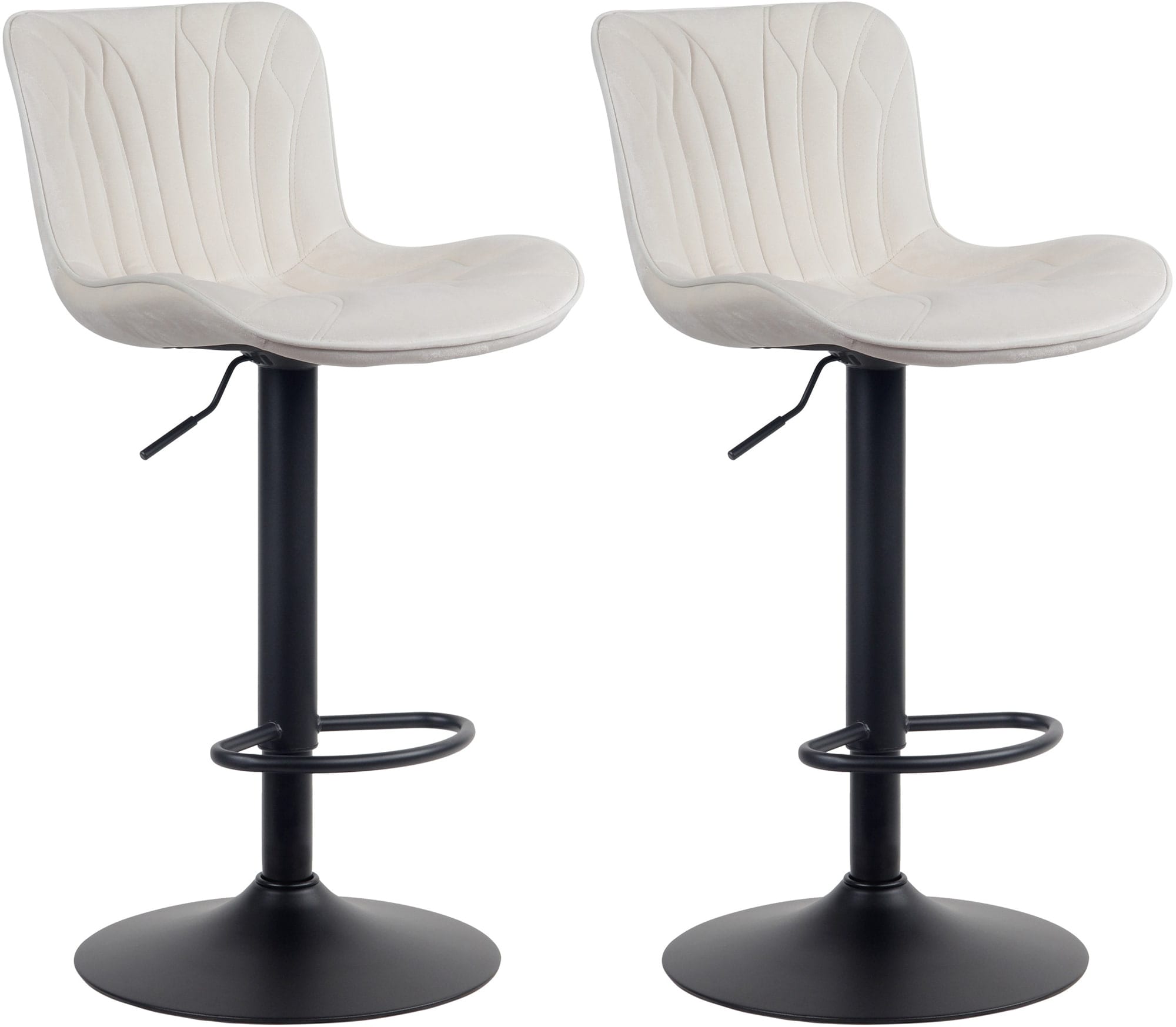 CLP 2er Set Barhocker Linus - H&ouml;henverstellbare Barst&uuml;hle - 360&deg; Drehst&uuml;hle Mit R&uuml;ckenlehne F&uuml;r K&uuml;che Und Bistro - Bild 1