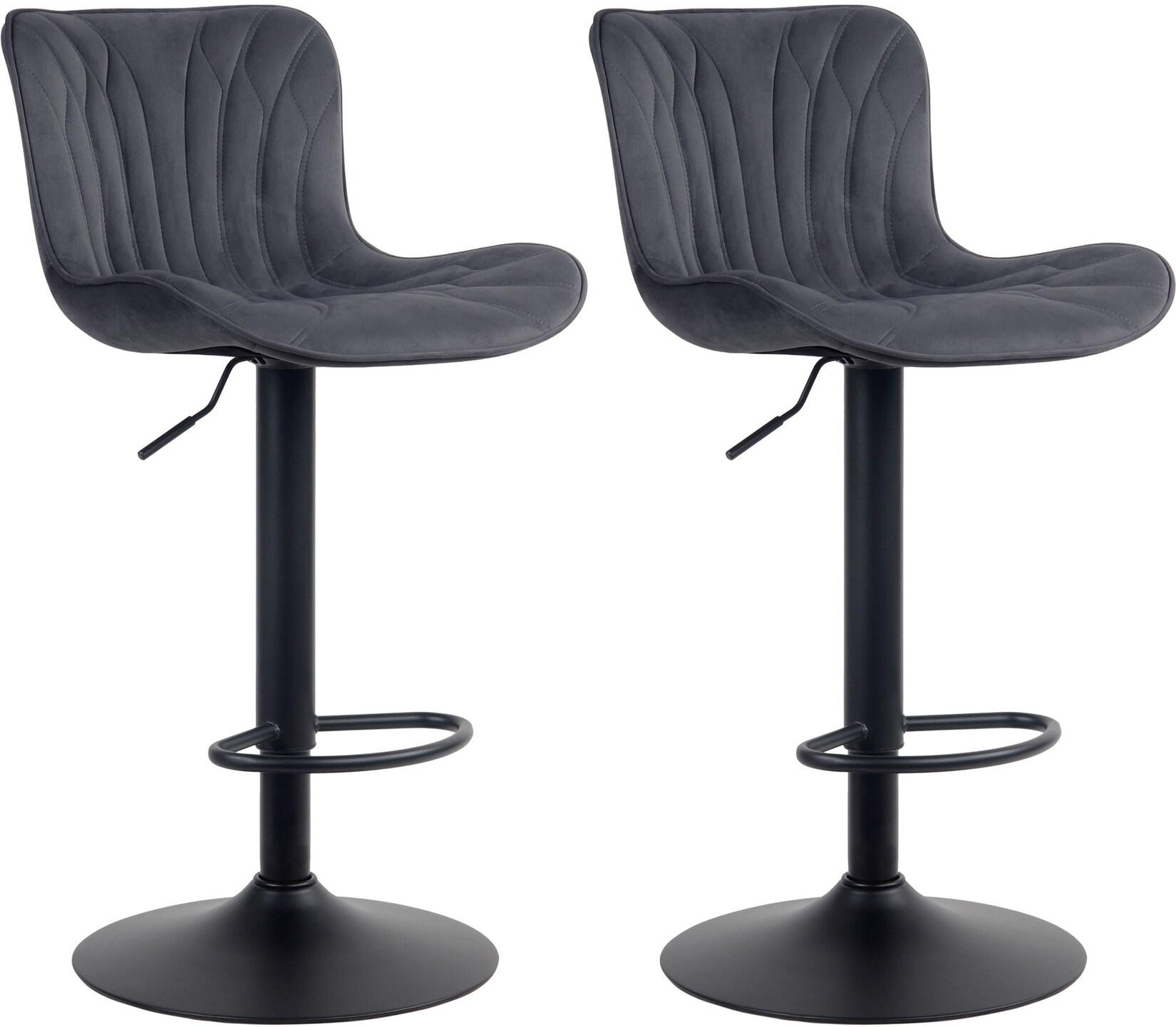 CLP 2er Set Barhocker Linus – Höhenverstellbare Barstühle – 360° Drehstühle Mit Rückenlehne Für Küche Und Bistro | 04251756492083