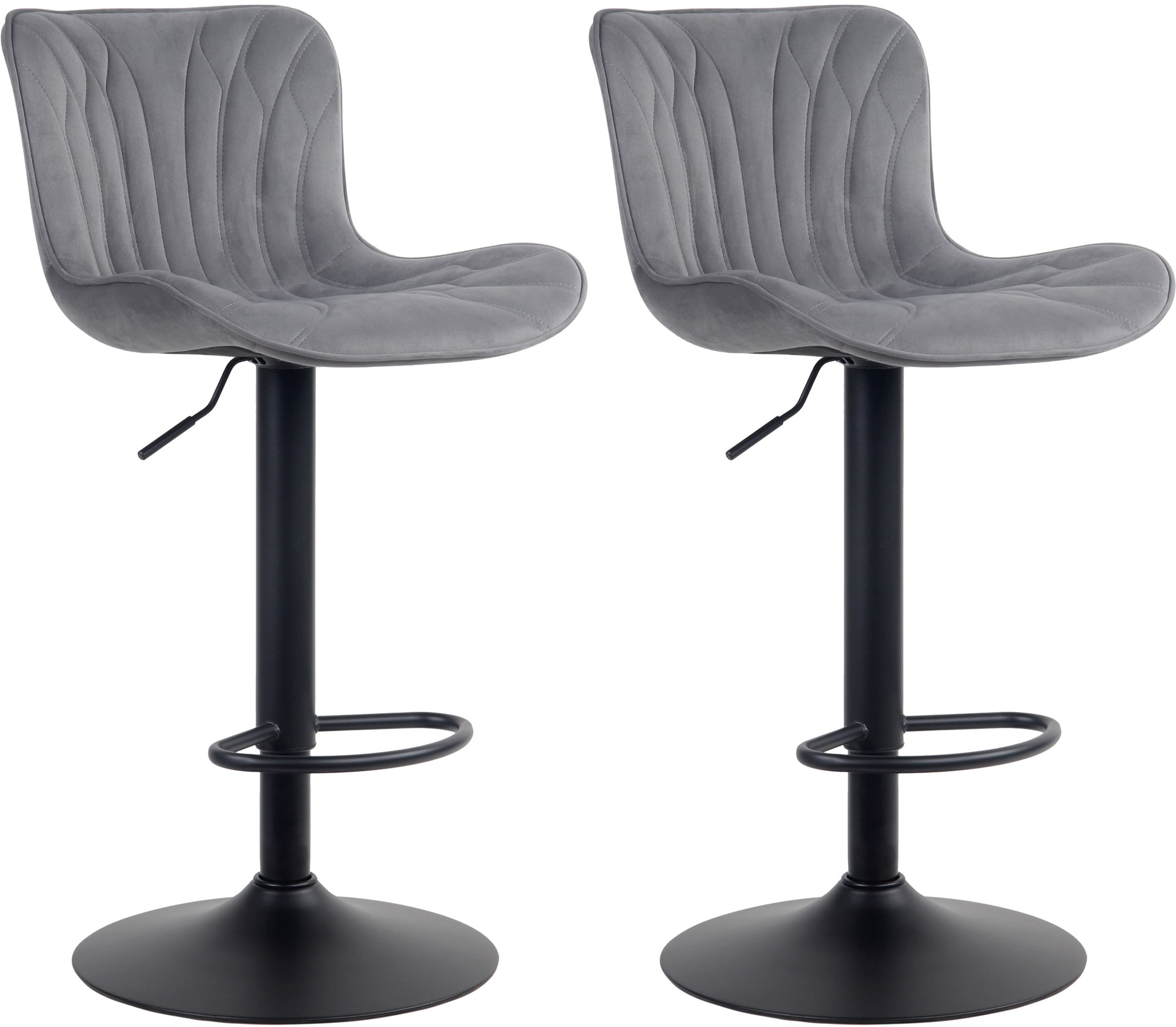 CLP 2er Set Barhocker Linus - H&ouml;henverstellbare Barst&uuml;hle - 360&deg; Drehst&uuml;hle Mit R&uuml;ckenlehne F&uuml;r K&uuml;che Und Bistro - Bild 1