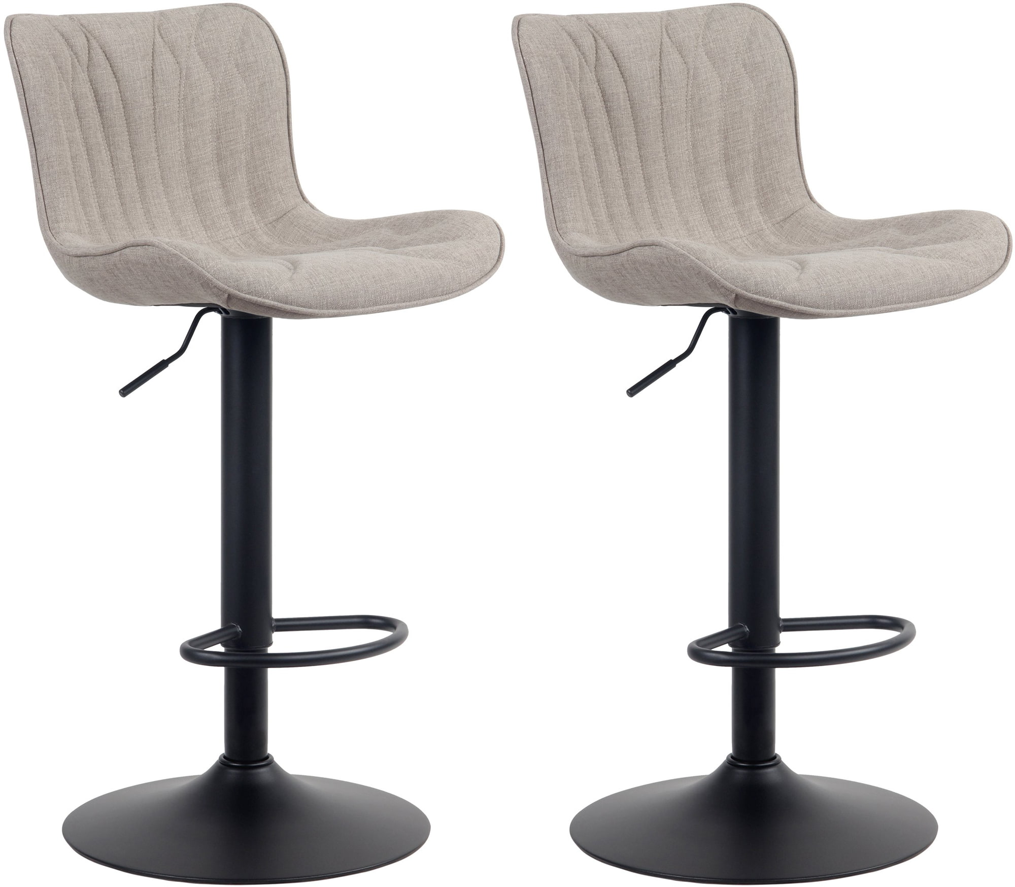 CLP 2er Set Barhocker Linus - H&ouml;henverstellbare Barst&uuml;hle - 360&deg; Drehst&uuml;hle Mit R&uuml;ckenlehne F&uuml;r K&uuml;che Und Bistro - Bild 1