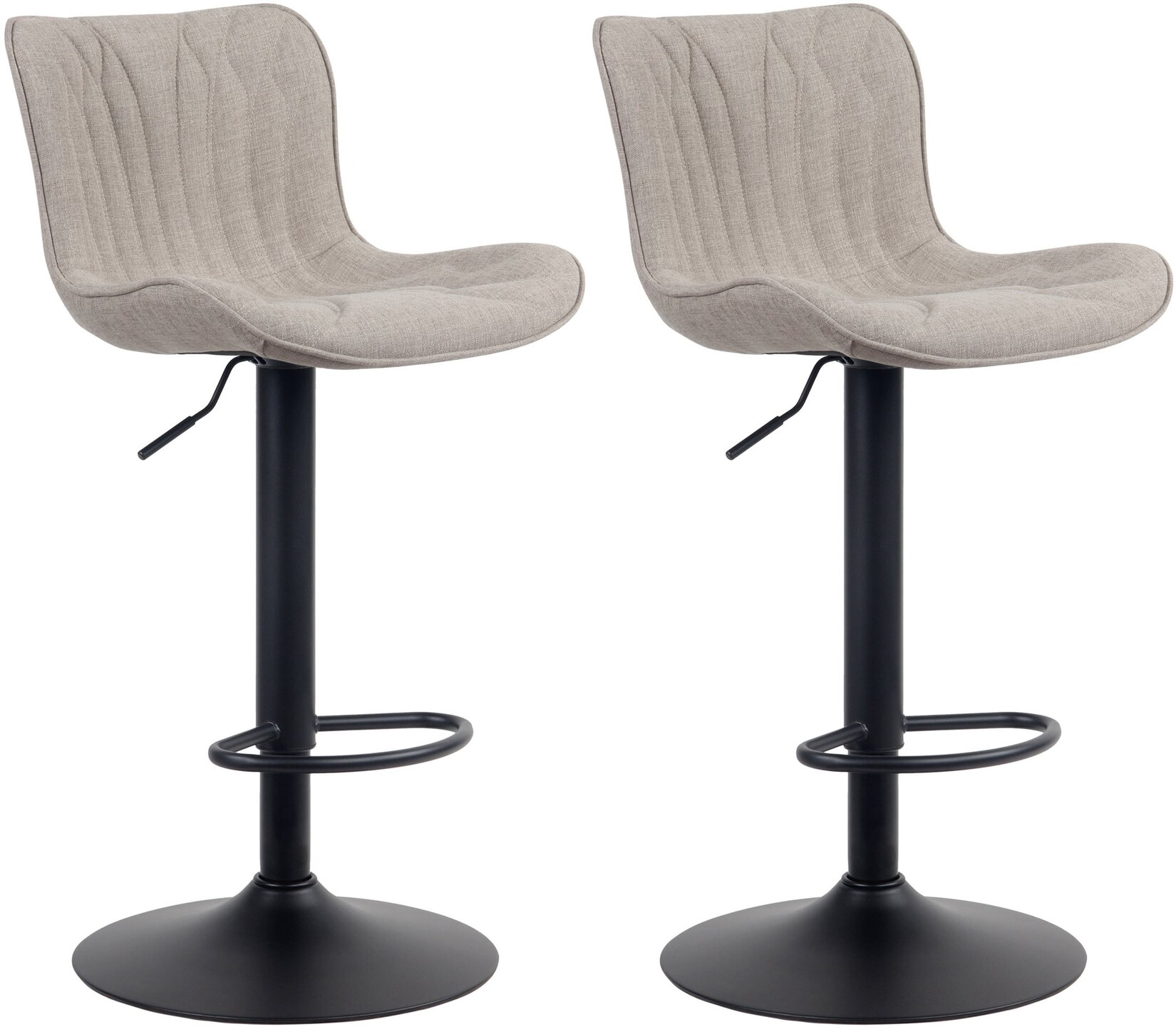 CLP 2er Set Barhocker Linus - Höhenverstellbare Barstühle - 360° Drehstühle Mit Rückenlehne Für Küche Und Bistro