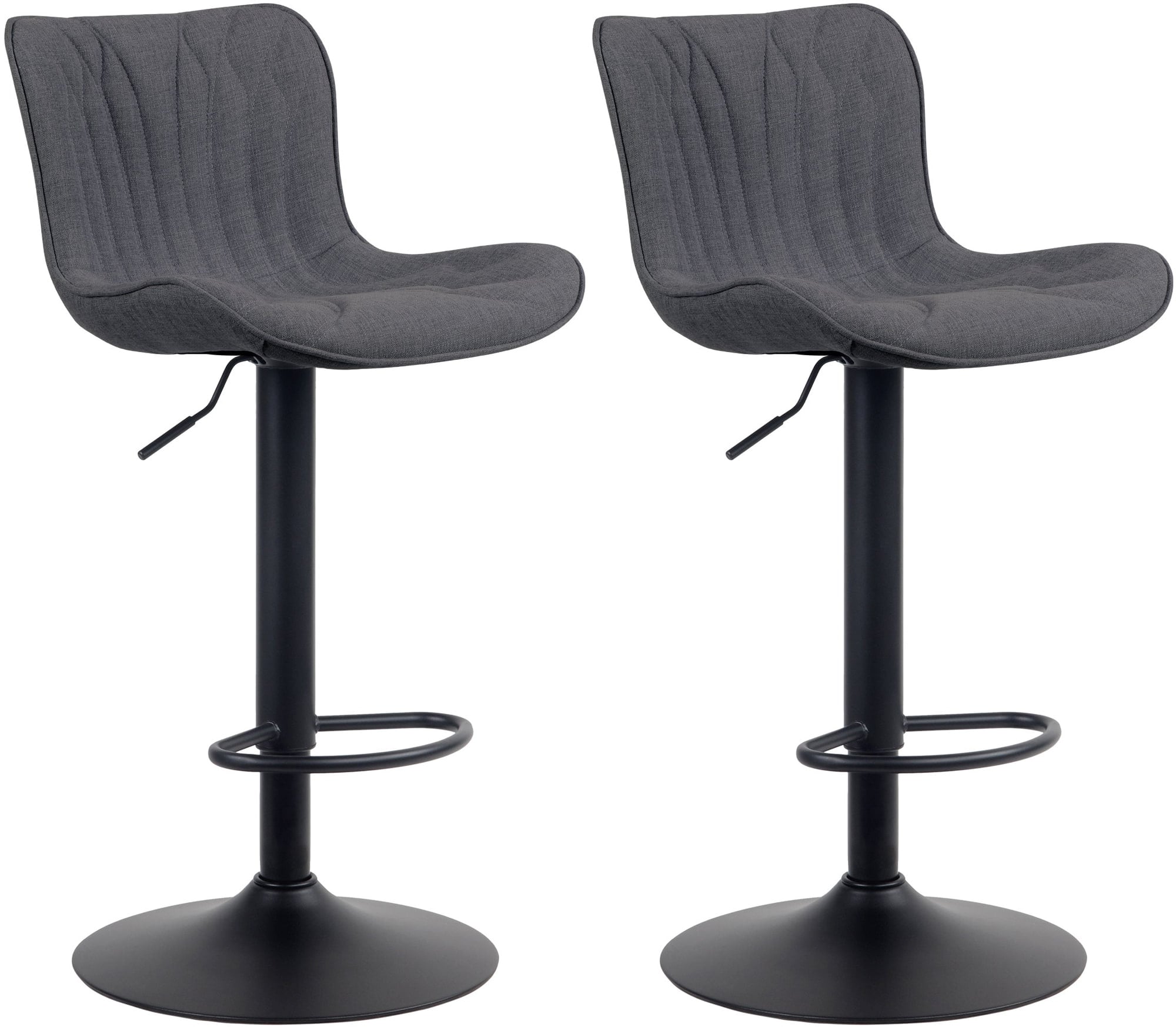 CLP 2er Set Barhocker Linus - H&ouml;henverstellbare Barst&uuml;hle - 360&deg; Drehst&uuml;hle Mit R&uuml;ckenlehne F&uuml;r K&uuml;che Und Bistro - Bild 1