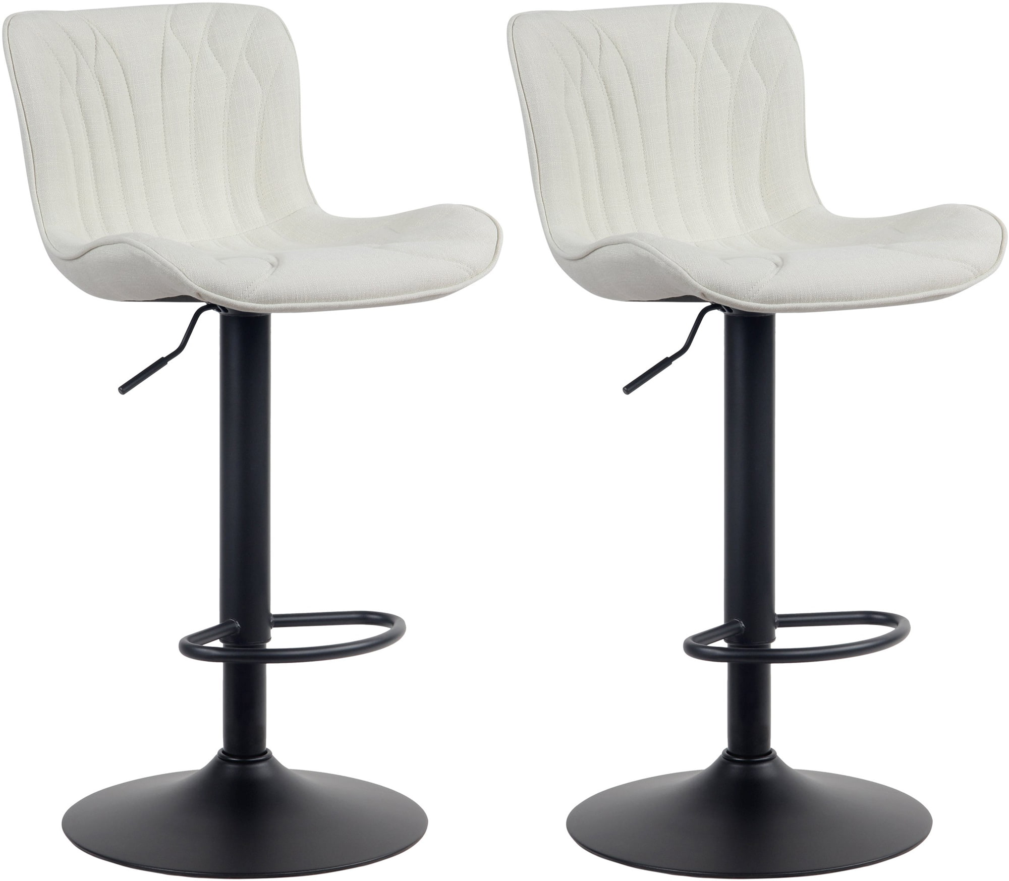 CLP 2er Set Barhocker Linus - H&ouml;henverstellbare Barst&uuml;hle - 360&deg; Drehst&uuml;hle Mit R&uuml;ckenlehne F&uuml;r K&uuml;che Und Bistro - Bild 1