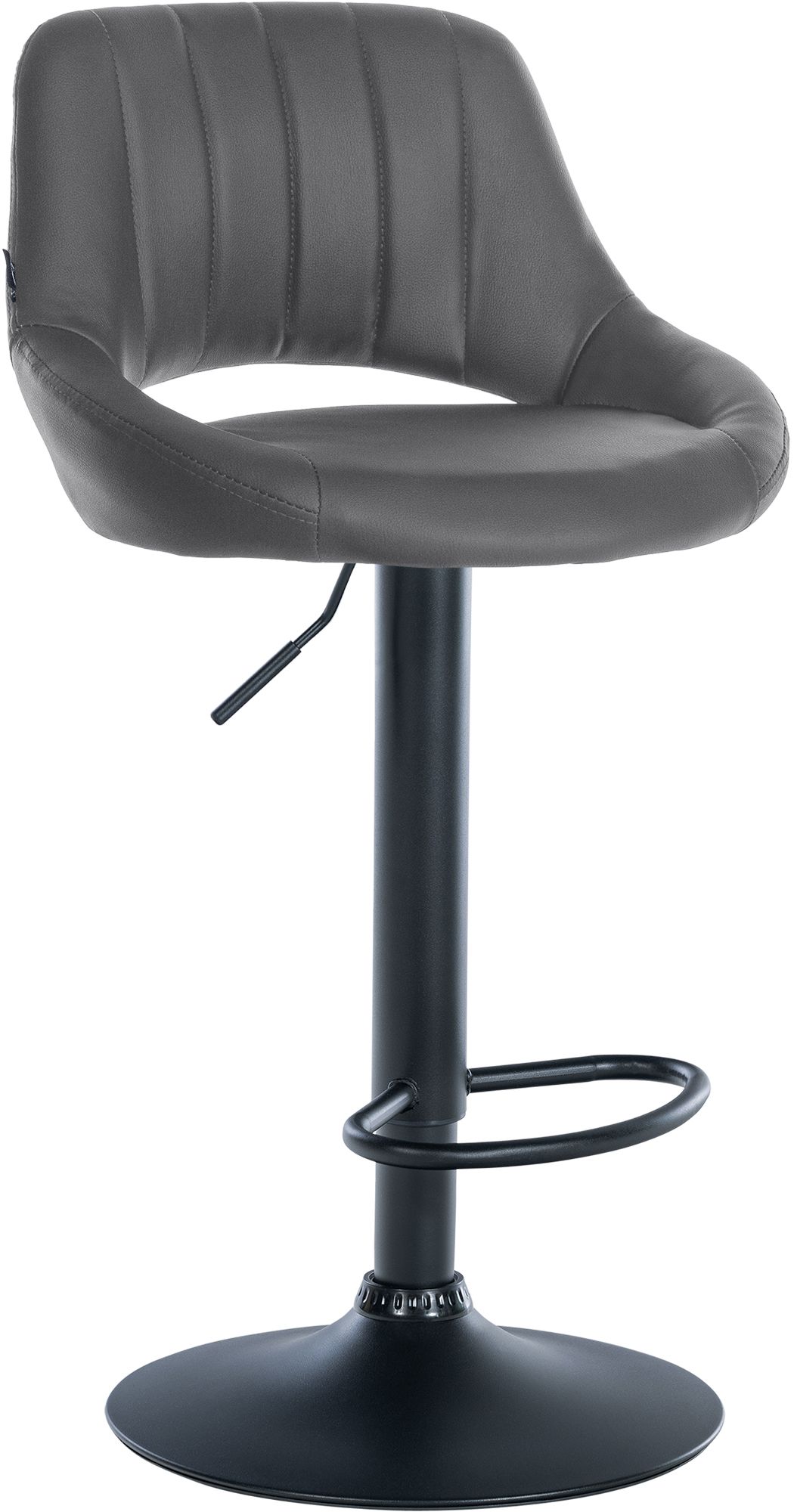 CLP Barhocker Milet Kunstleder I Drehbarer Tresenhocker Mit Fu&szlig;st&uuml;tze Und R&uuml;ckenlehne I H&ouml;henverstellbar Und Gepolstert Mit Bodenschoner - Bild 1