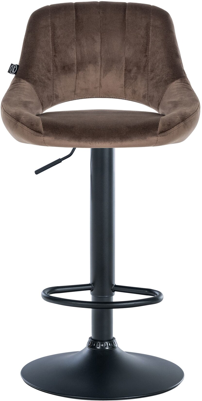 CLP Barhocker Milet Samt schwarz - Farbe: braun, Gestellfarbe: schwarz