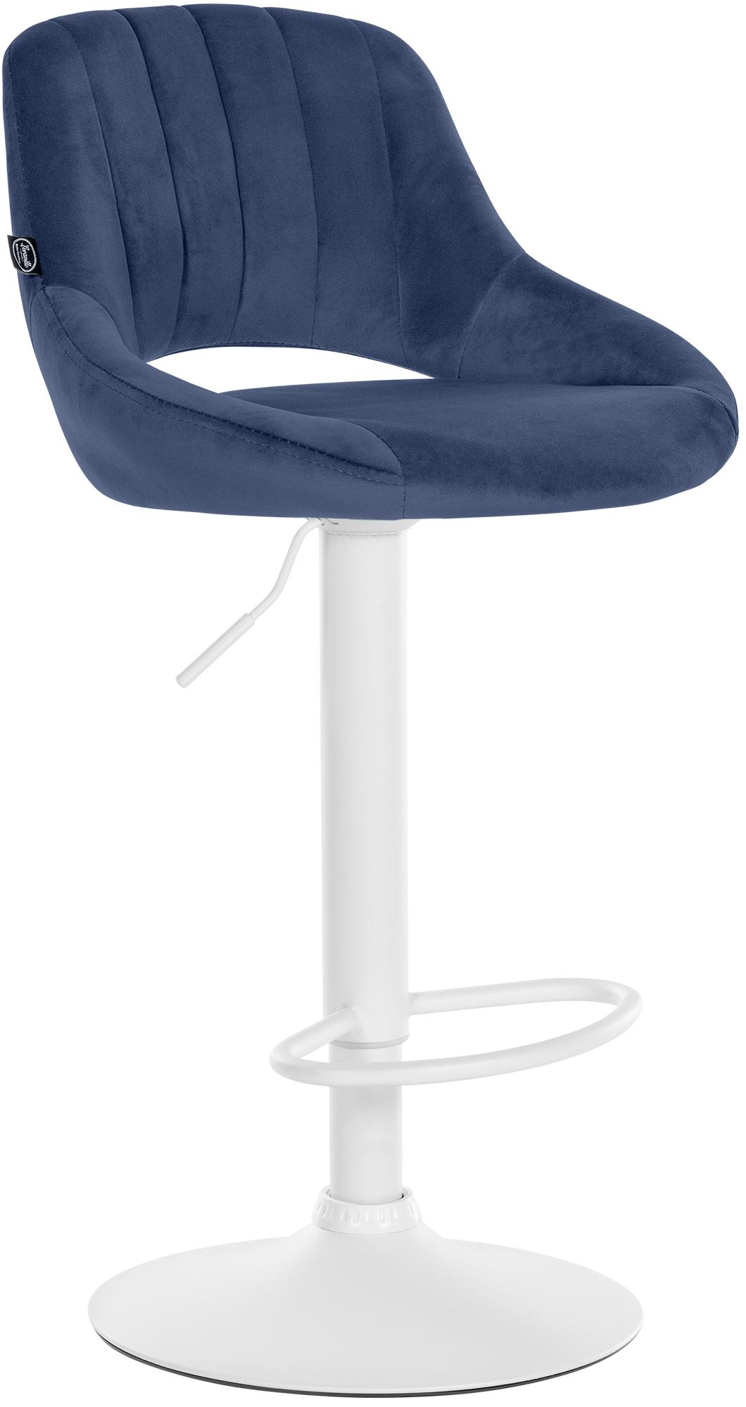 CLP Barhocker h&ouml;henverstellbar mit Lehne Milet, Barstuhl gepolstert Samtbezug, Tresenstuhl mit Metallgestell drehbar - Bild 1