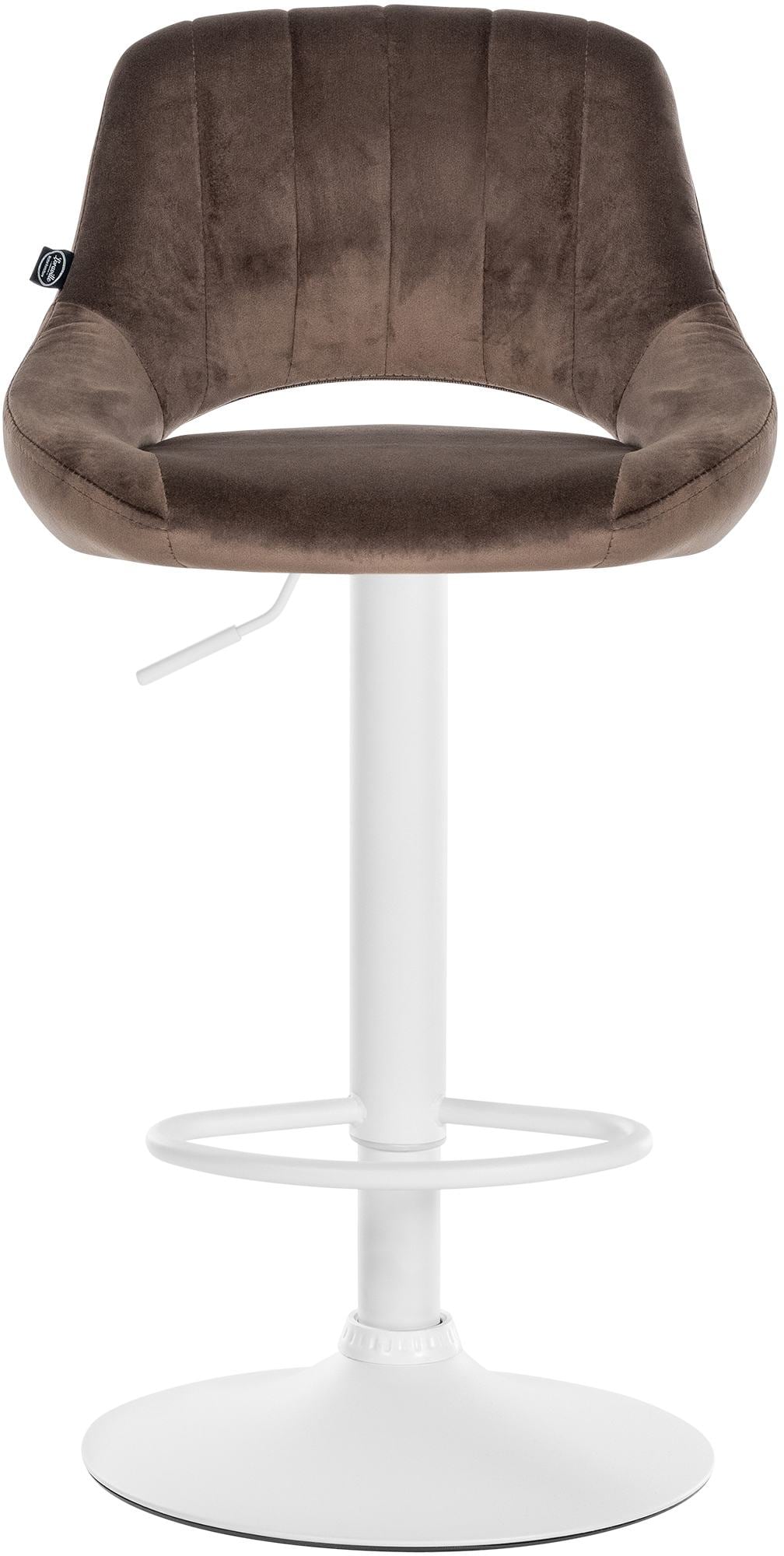 CLP Barhocker h&ouml;henverstellbar mit Lehne Milet, Barstuhl gepolstert Samtbezug, Tresenstuhl mit Metallgestell drehbar - Bild 1