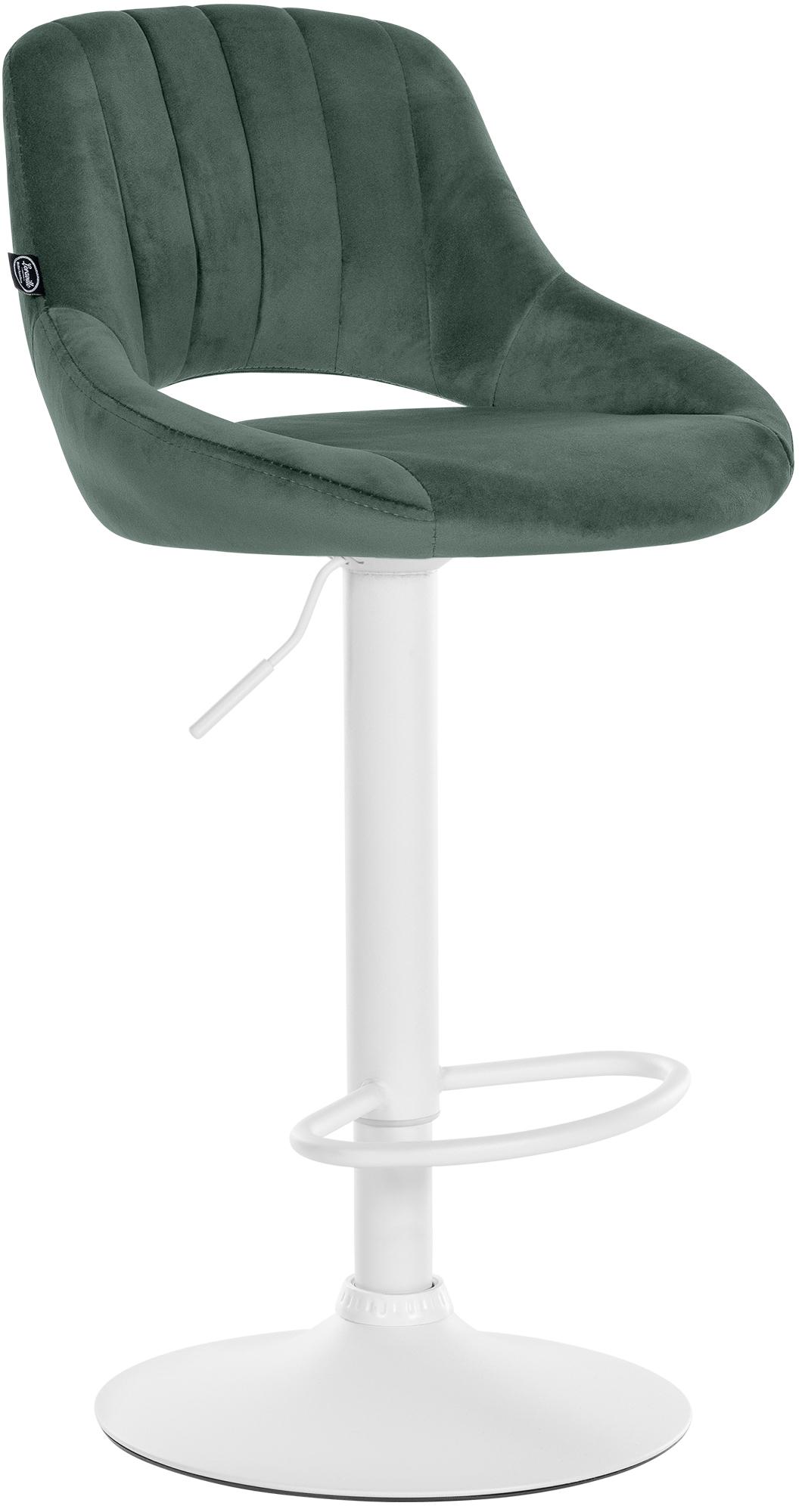 CLP Barhocker h&ouml;henverstellbar mit Lehne Milet, Barstuhl gepolstert Samtbezug, Tresenstuhl mit Metallgestell drehbar - Bild 1