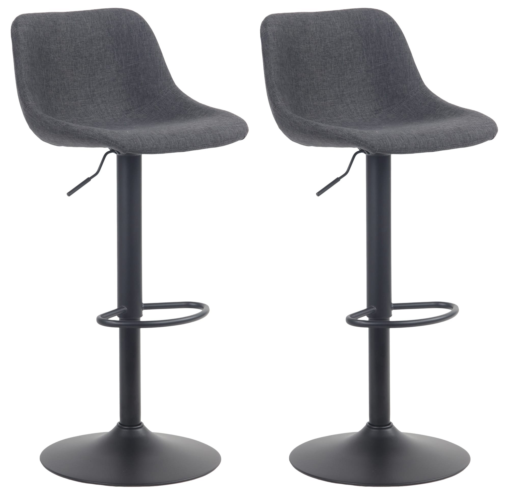 CLP 2er Set Barhocker Loft I Mit 2 Tresenhockern I St&uuml;hle Mit R&uuml;ckenlehne, 360&deg; Grad Drehbar Und H&ouml;henverstellbar I F&uuml;r K&uuml;che Und Theke - Bild 1