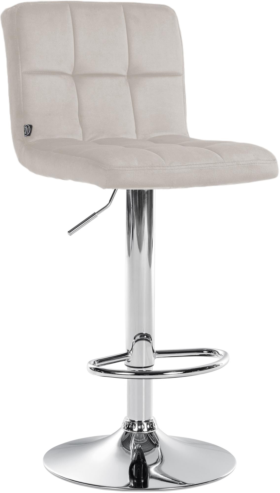 CLP Barhocker h&ouml;henverstellbar mit Lehne Peru, Barstuhl gepolstert Samtbezug, Tresenstuhl mit Metallgestell drehbar - Bild 1