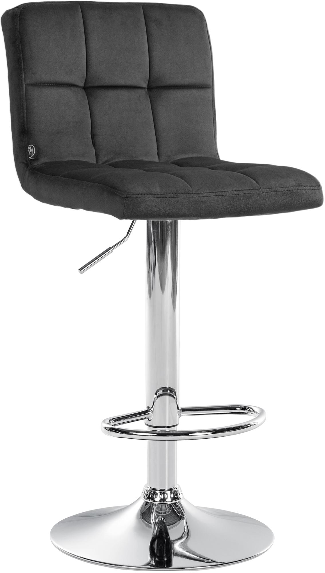 CLP Barhocker h&ouml;henverstellbar mit Lehne Peru, Barstuhl gepolstert Samtbezug, Tresenstuhl mit Metallgestell drehbar - Bild 1