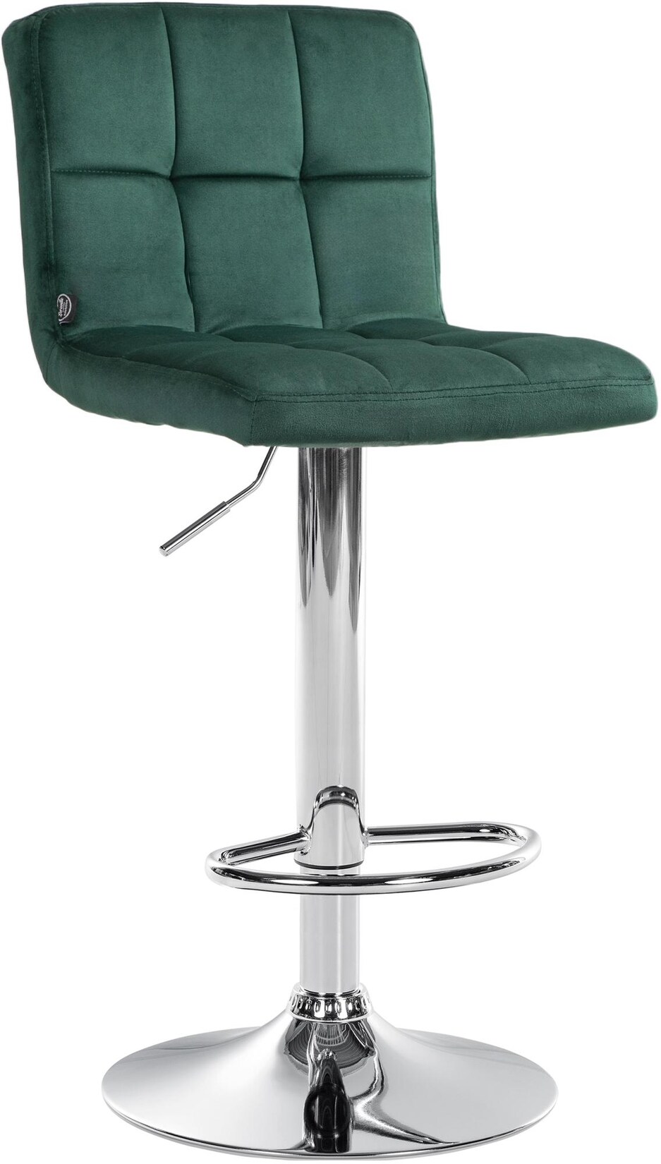 CLP Barhocker höhenverstellbar mit Lehne Peru, Barstuhl gepolstert Samtbezug, Tresenstuhl mit Metallgestell drehbar | 04251756493295