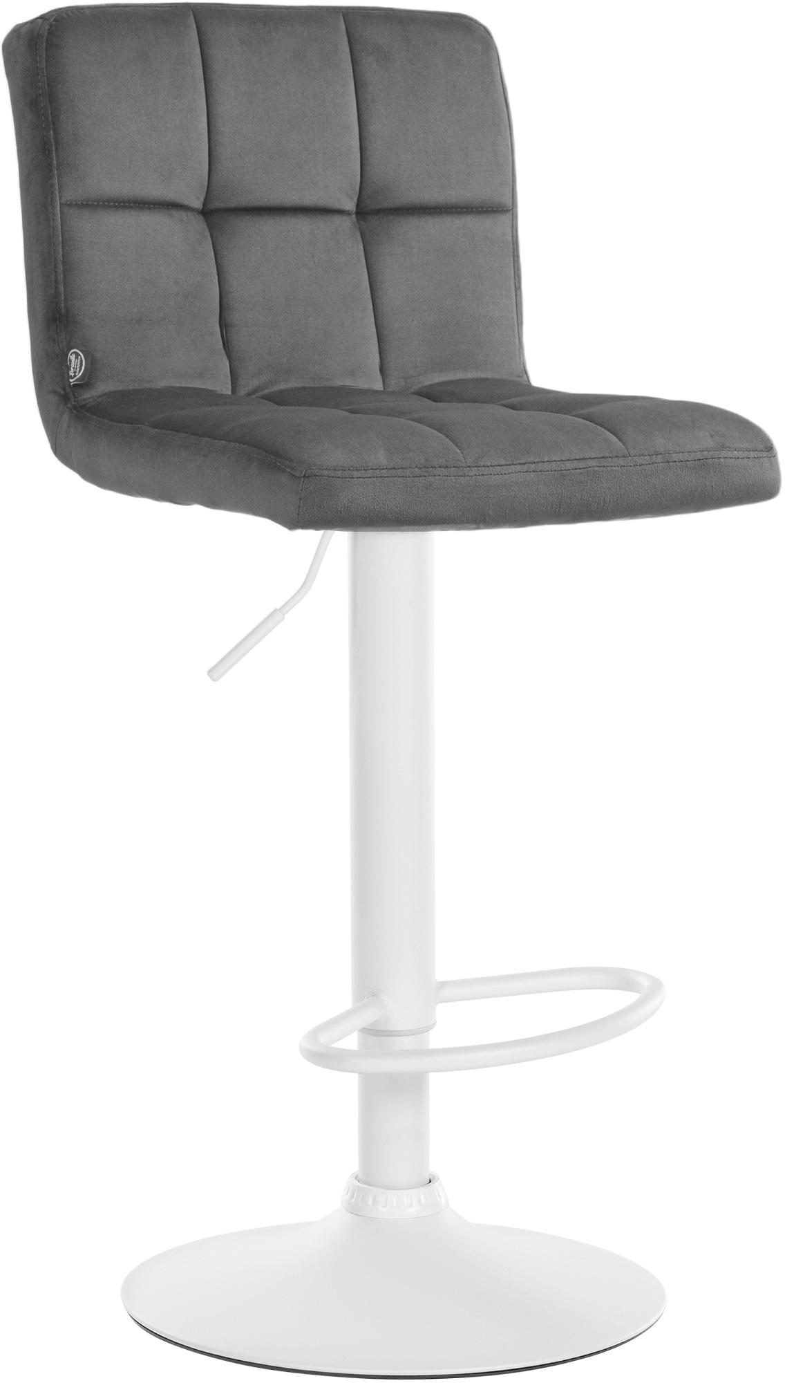 CLP Barhocker h&ouml;henverstellbar mit Lehne Peru, Barstuhl gepolstert Samtbezug, Tresenstuhl mit Metallgestell drehbar - Bild 1