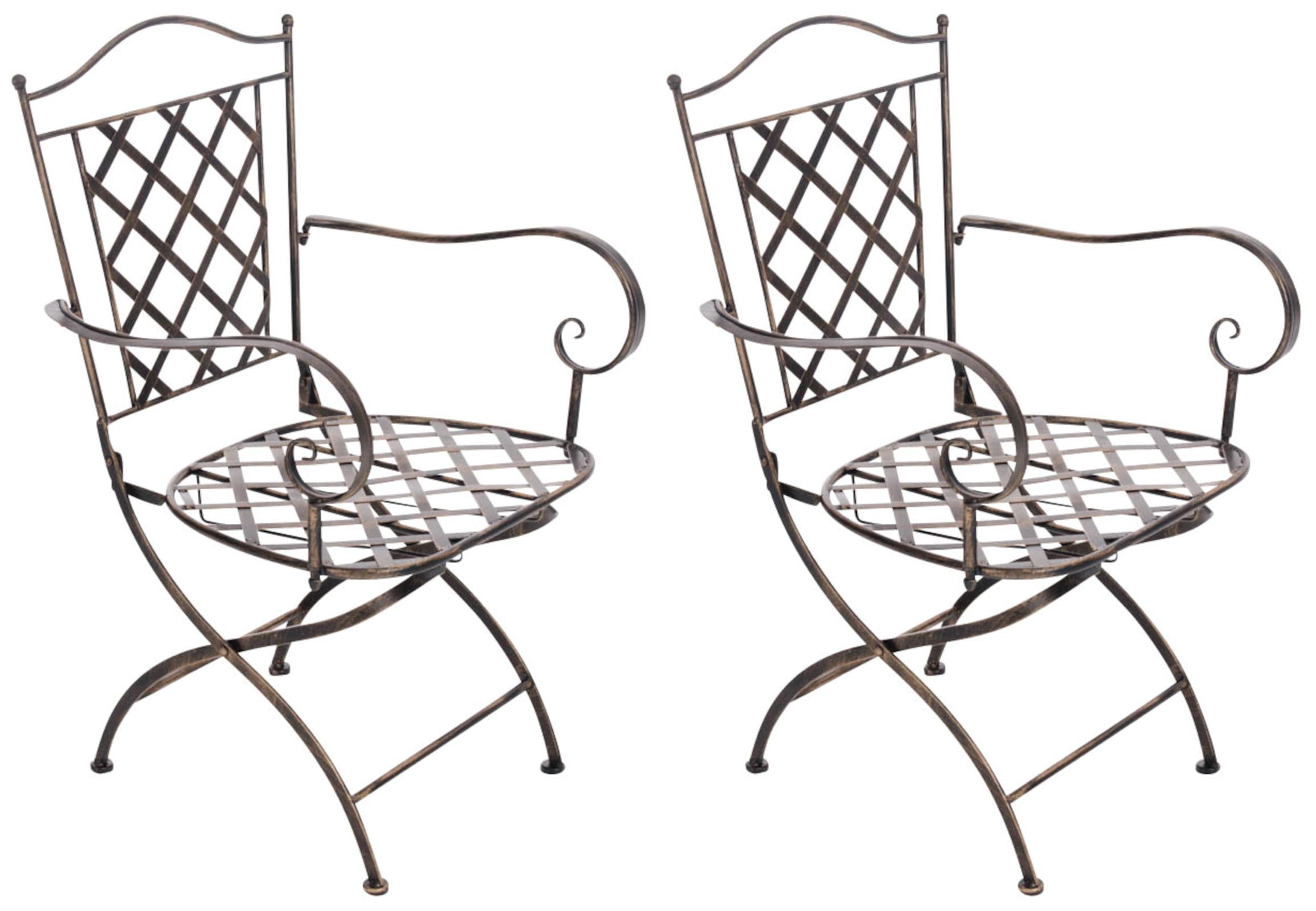 CLP 2er Set Eisenst&uuml;hle Adara im Jugendstil I Outdoor-St&uuml;hle mit Armlehnen I Handgefertigte Gartenst&uuml;hle aus Eisen - Bild 1
