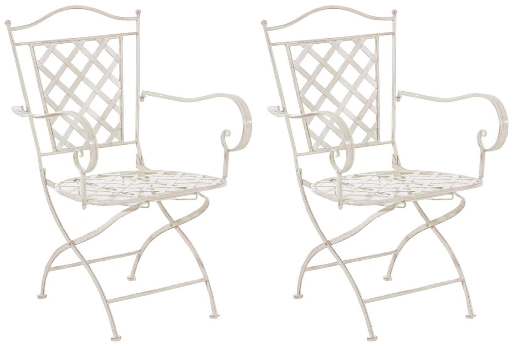 2er Set Eisenstühle Adara im Jugendstil I Outdoor-Stühle mit Armlehnen I Handgefertigte Gartenstühle aus Eisen
