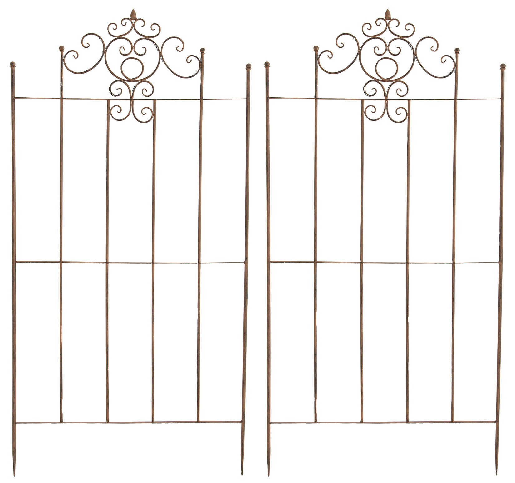 CLP 2er Set Eisen-Rankgitter Paula Im Rustikalen Landhausstil I Rankzaun Mit Stilvollen Verzierungen | 04251756493721