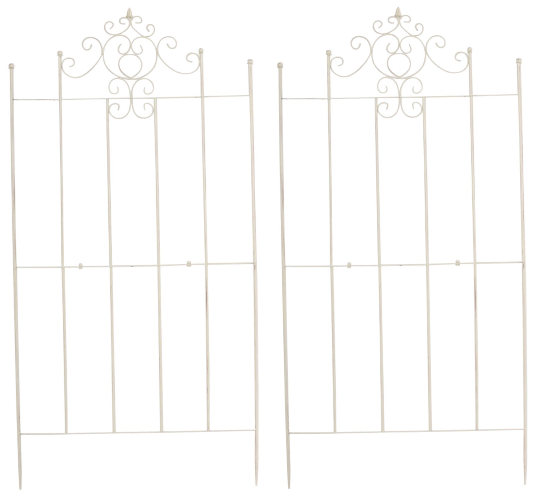 CLP 2er Set Eisen-Rankgitter Paula Im Rustikalen Landhausstil I Rankzaun Mit Stilvollen Verzierungen - Bild 1